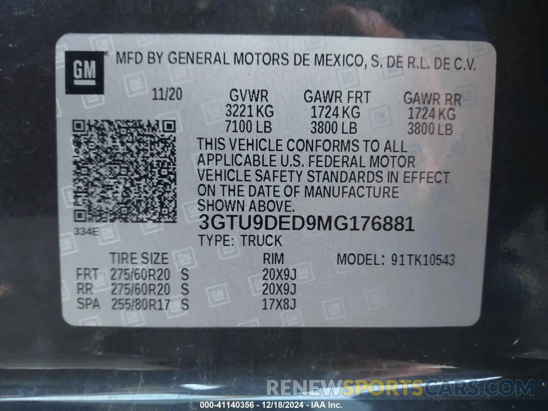 9 Photograph of a damaged car 3GTU9DED9MG176881 GMC SIERRA 1500 2021