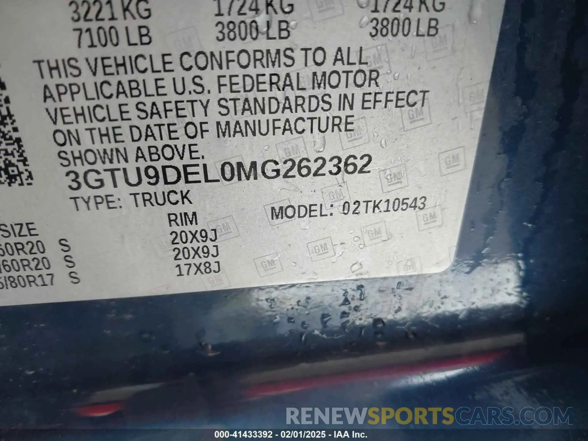 9 Photograph of a damaged car 3GTU9DEL0MG262362 GMC SIERRA 1500 2021