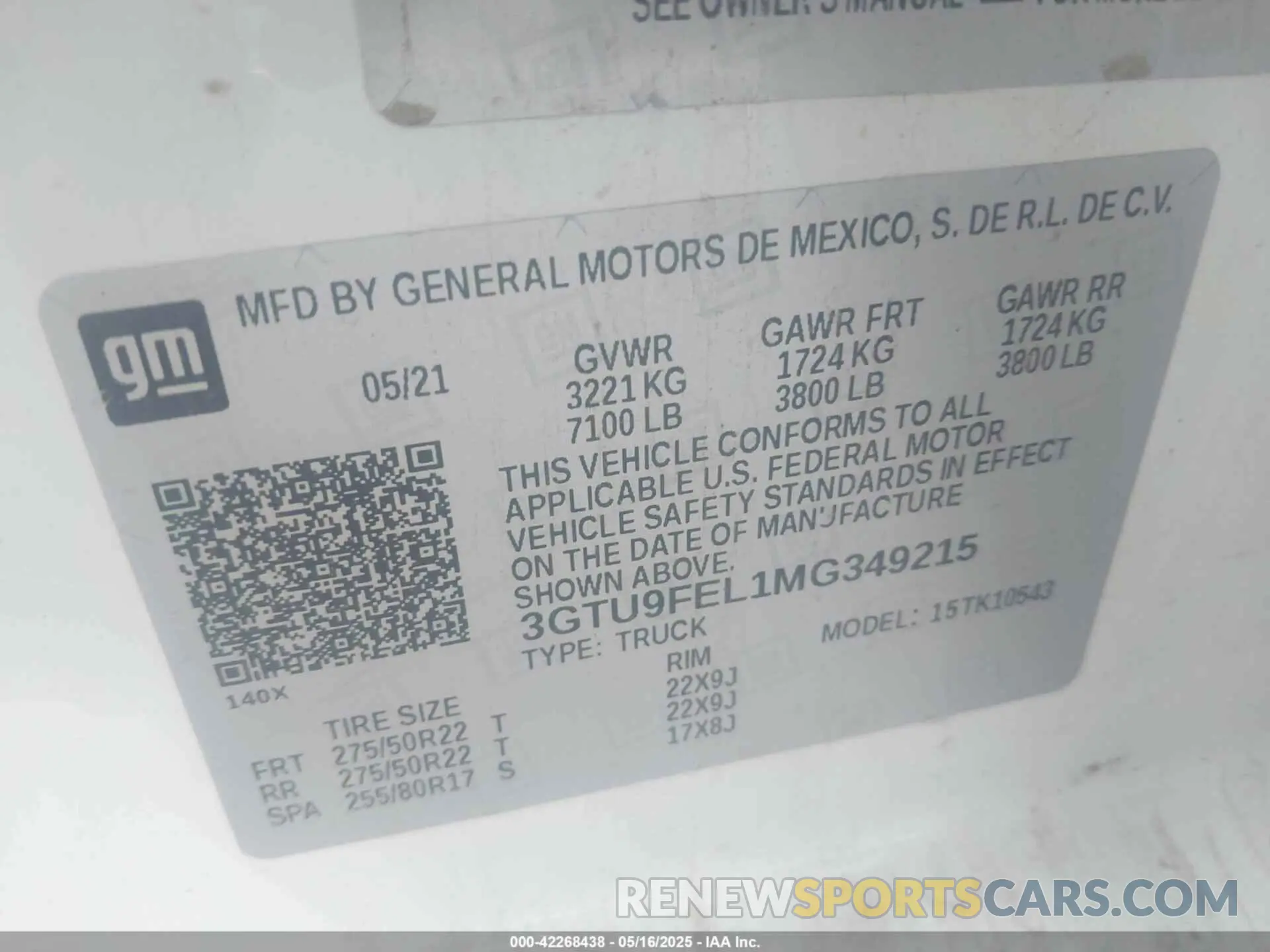 9 Photograph of a damaged car 3GTU9FEL1MG349215 GMC SIERRA 1500 2021