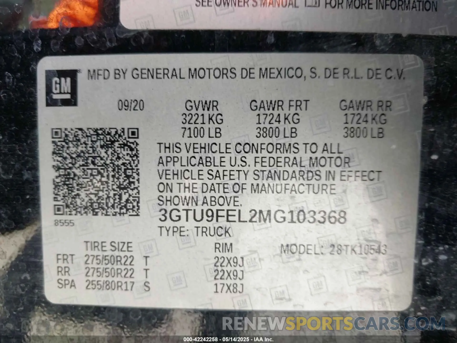 9 Photograph of a damaged car 3GTU9FEL2MG103368 GMC SIERRA 1500 2021