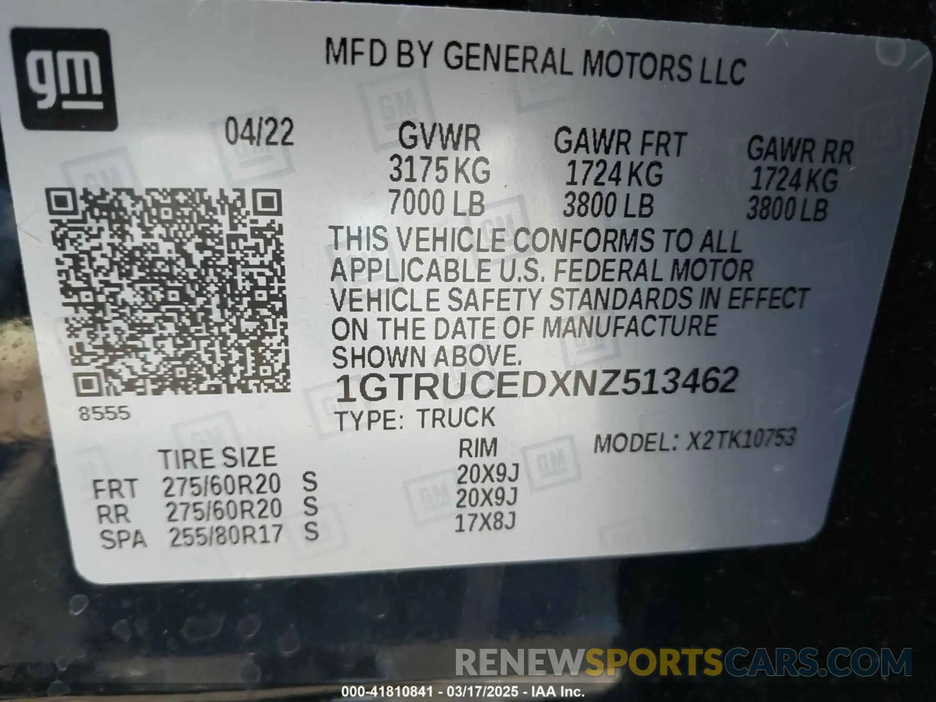9 Photograph of a damaged car 1GTRUCEDXNZ513462 GMC SIERRA 1500 2022