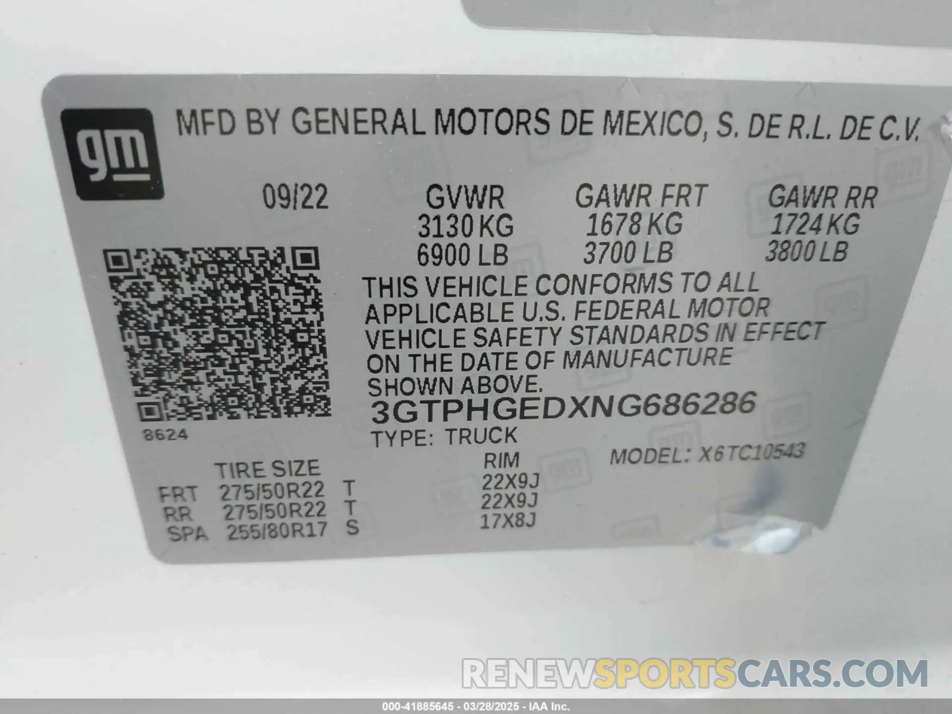 9 Photograph of a damaged car 3GTPHGEDXNG686286 GMC SIERRA 1500 2022