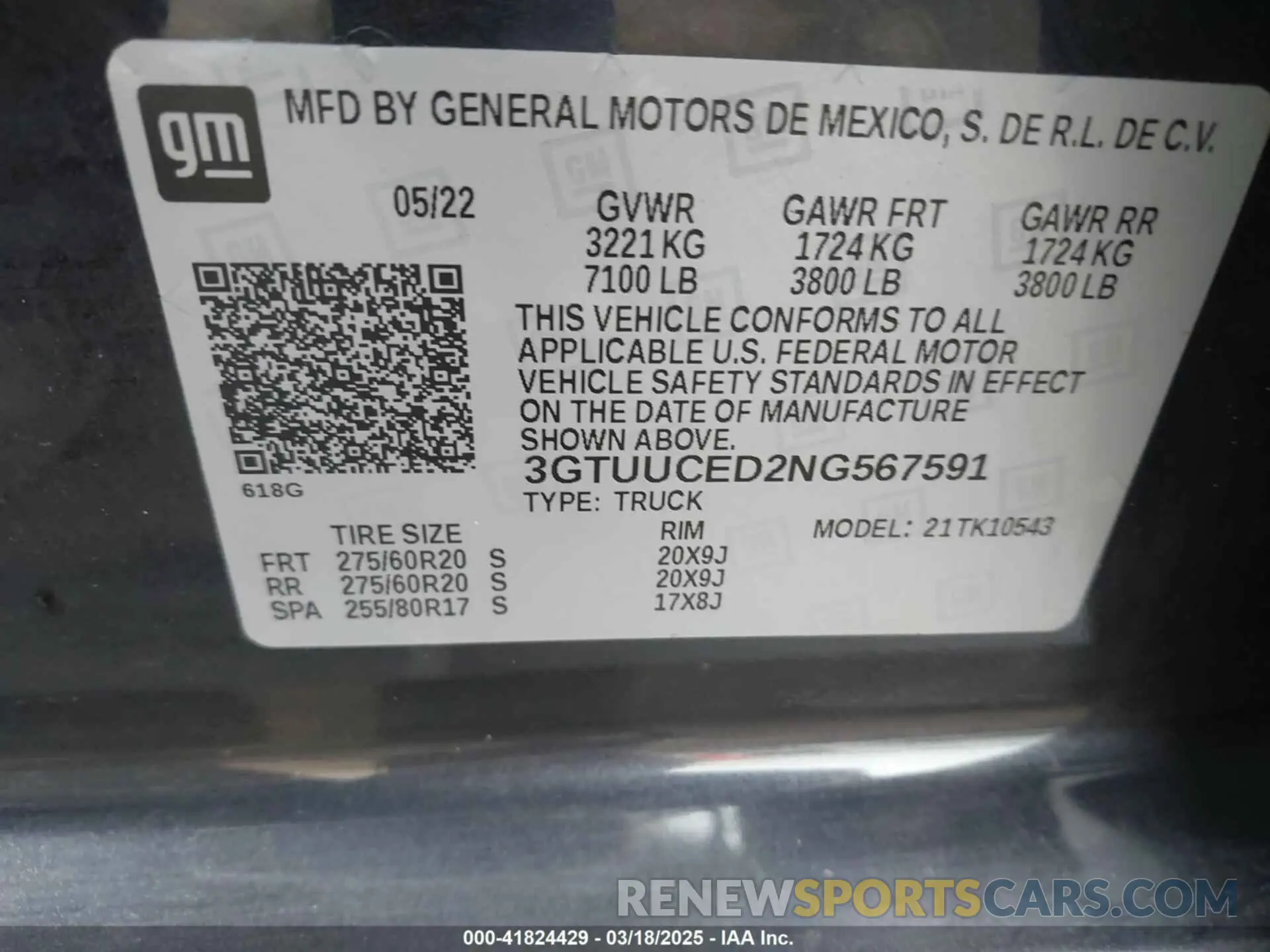 9 Photograph of a damaged car 3GTUUCED2NG567591 GMC SIERRA 1500 2022