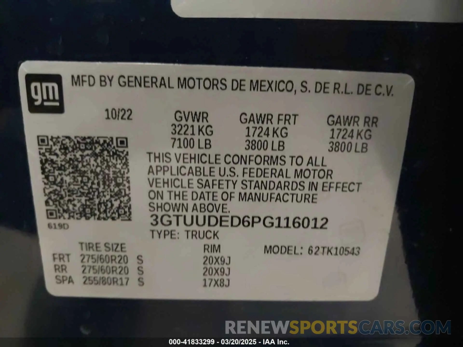 9 Photograph of a damaged car 3GTUUDED6PG116012 GMC SIERRA 1500 2023