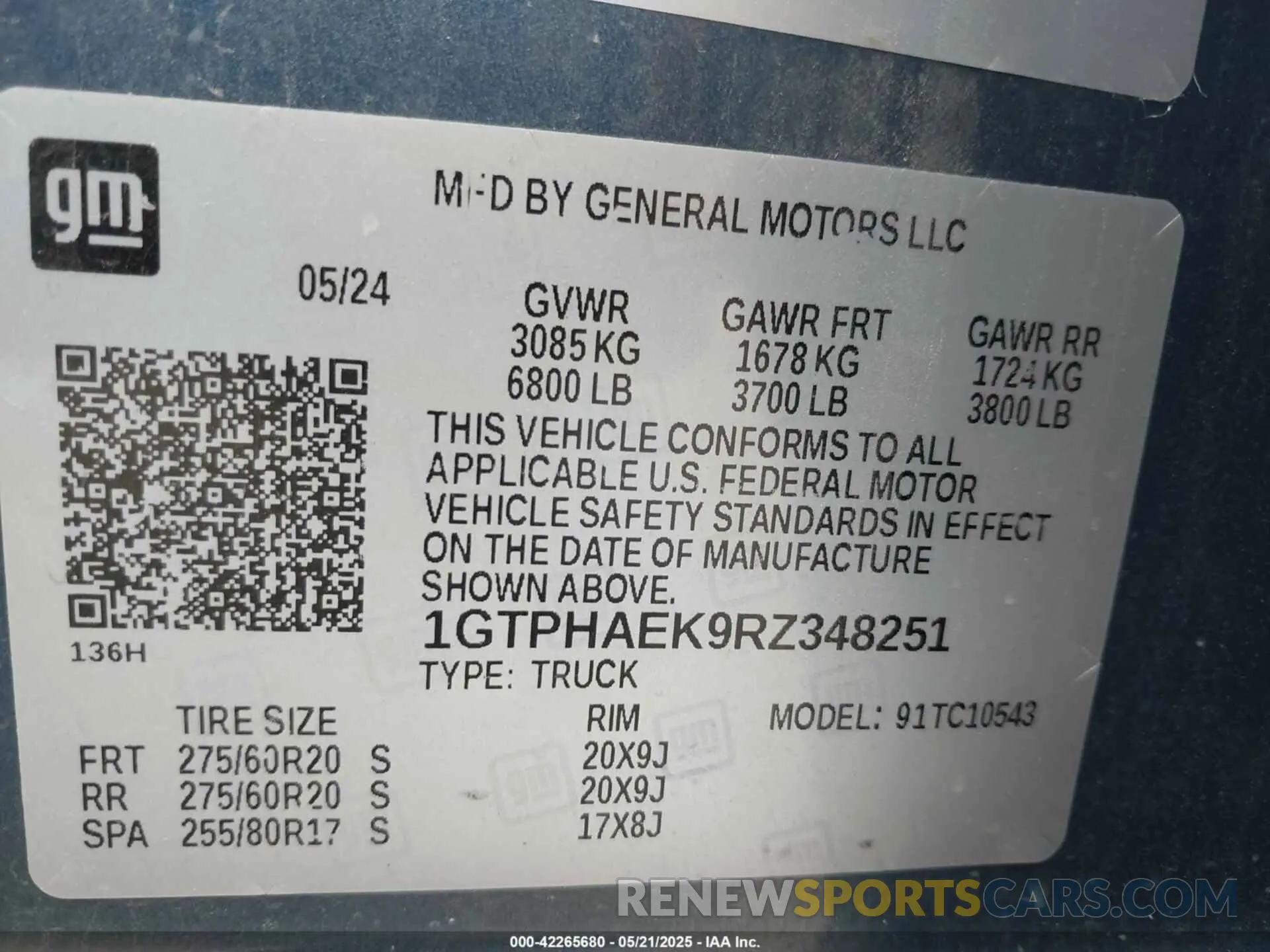 9 Photograph of a damaged car 1GTPHAEK9RZ348251 GMC SIERRA 1500 2024