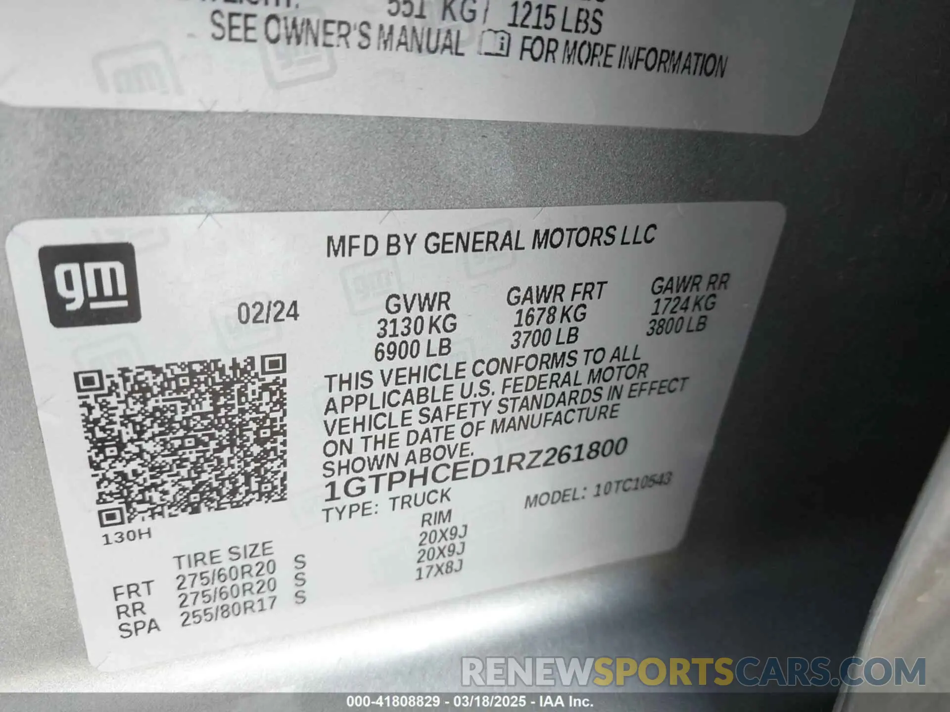 9 Photograph of a damaged car 1GTPHCED1RZ261800 GMC SIERRA 1500 2024