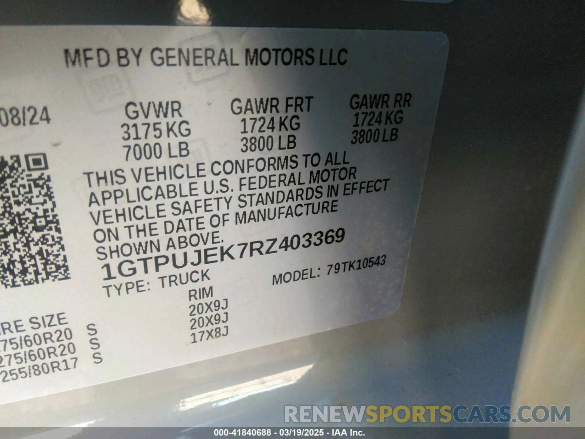 9 Photograph of a damaged car 1GTPUJEK7RZ403369 GMC SIERRA 1500 2024