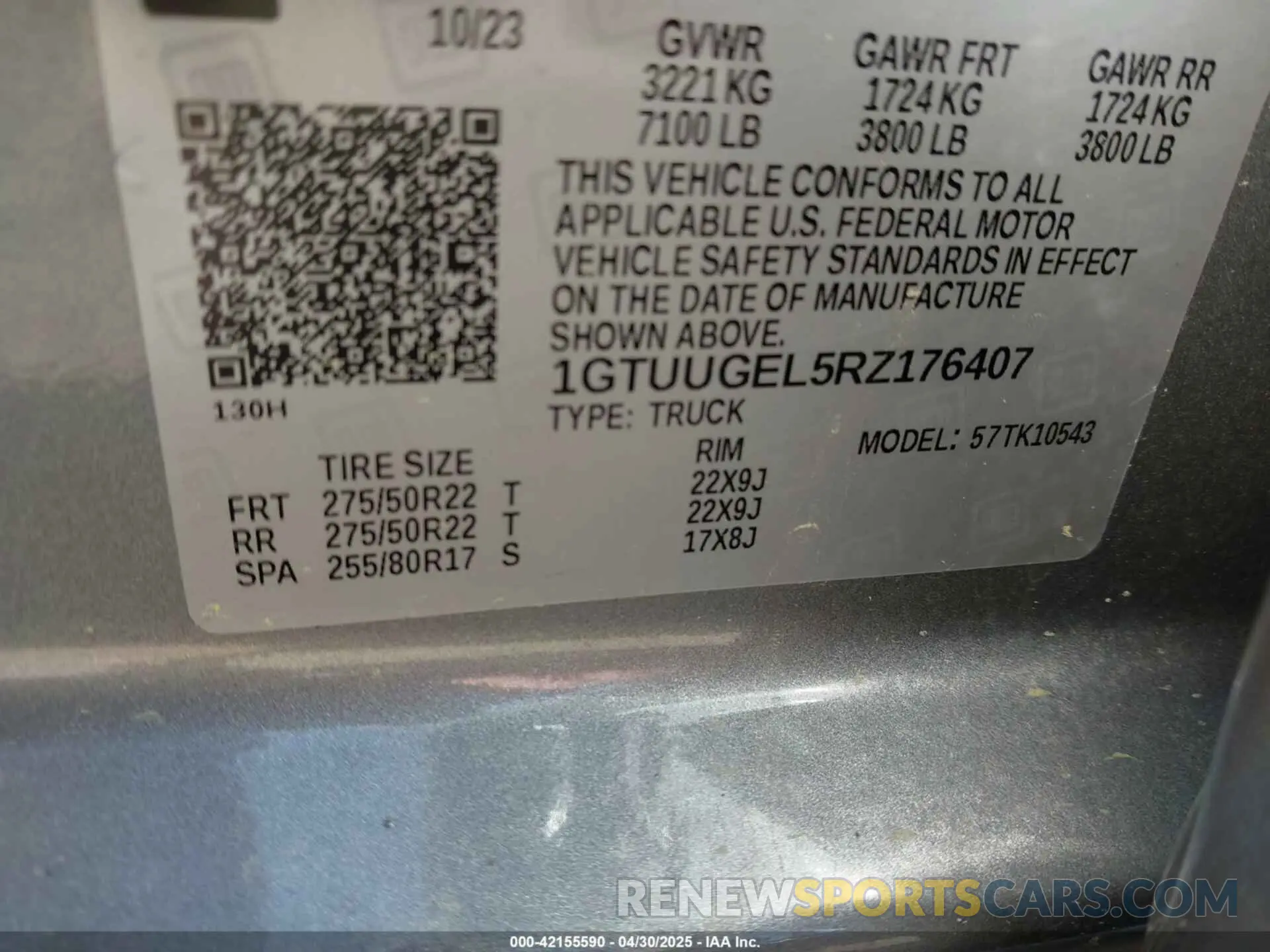 9 Photograph of a damaged car 1GTUUGEL5RZ176407 GMC SIERRA 1500 2024