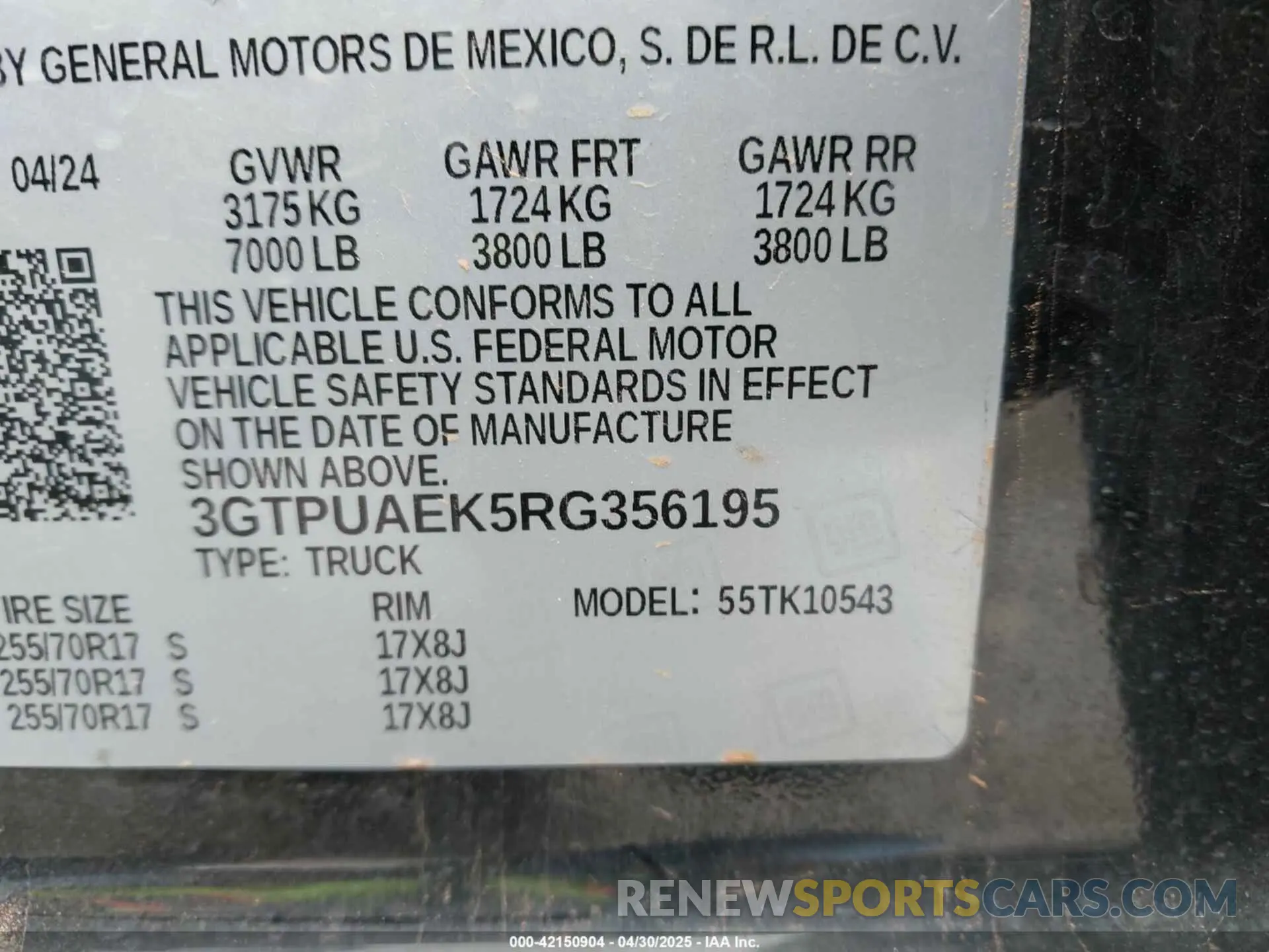 9 Photograph of a damaged car 3GTPUAEK5RG356195 GMC SIERRA 1500 2024