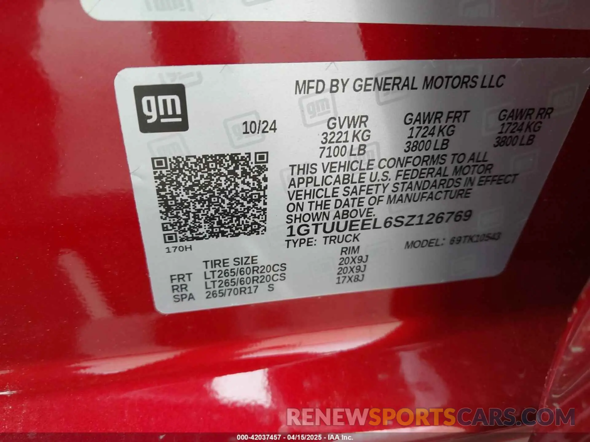 9 Photograph of a damaged car 1GTUUEEL6SZ126769 GMC SIERRA 1500 2025