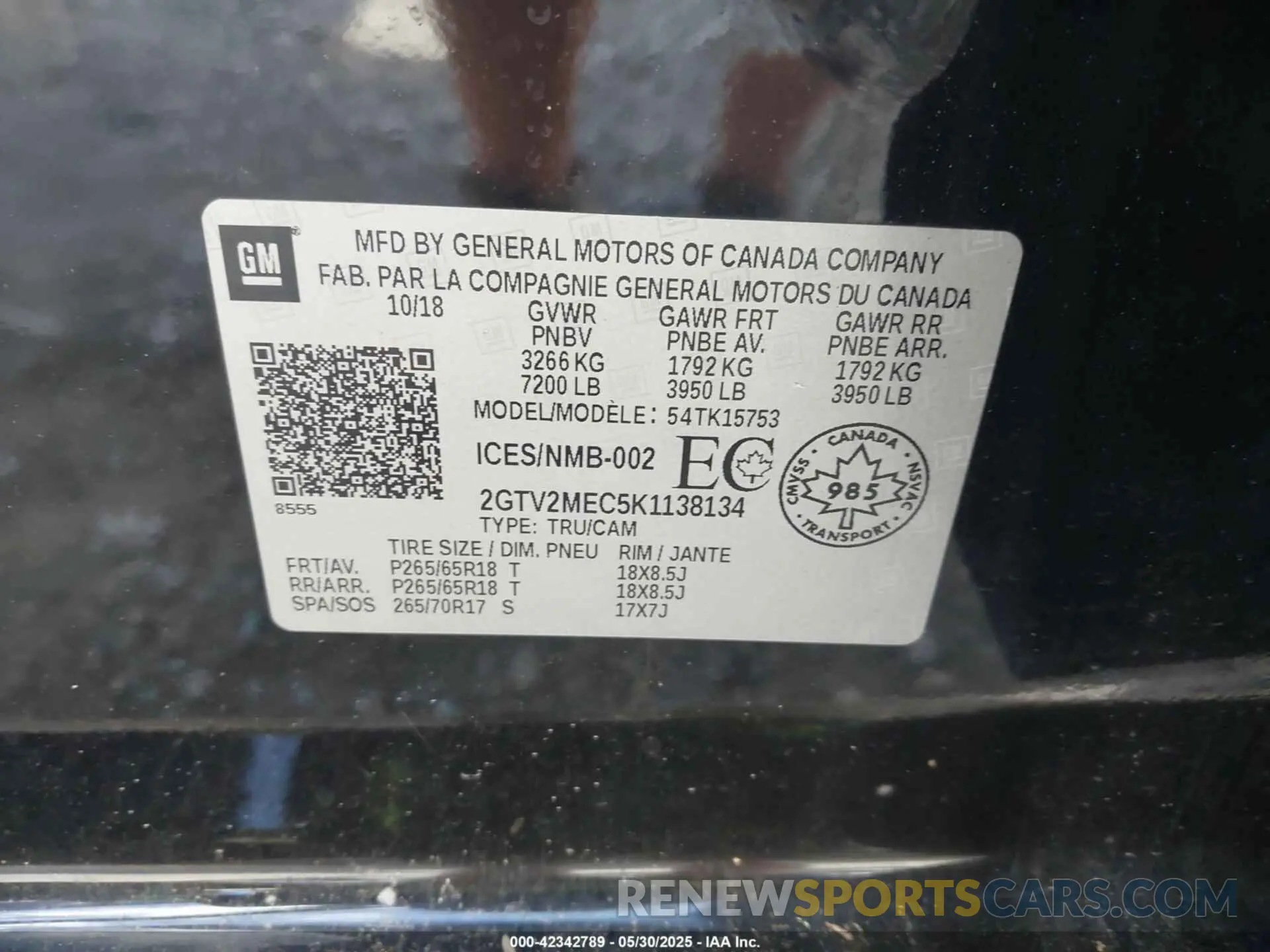 9 Photograph of a damaged car 2GTV2MEC5K1138134 GMC SIERRA 1500 LIMITED 2019