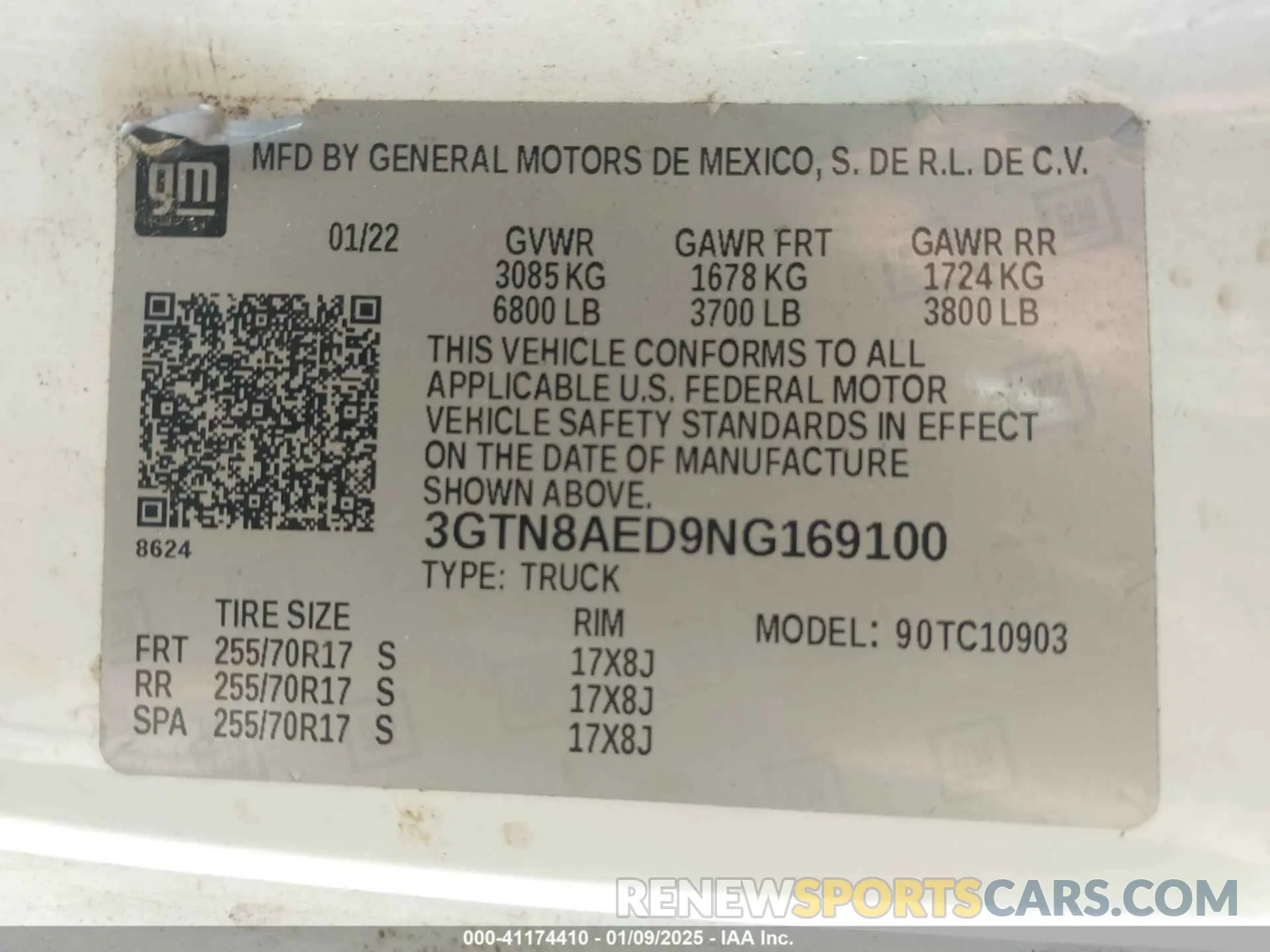 9 Photograph of a damaged car 3GTN8AED9NG169100 GMC SIERRA 1500 LIMITED 2022