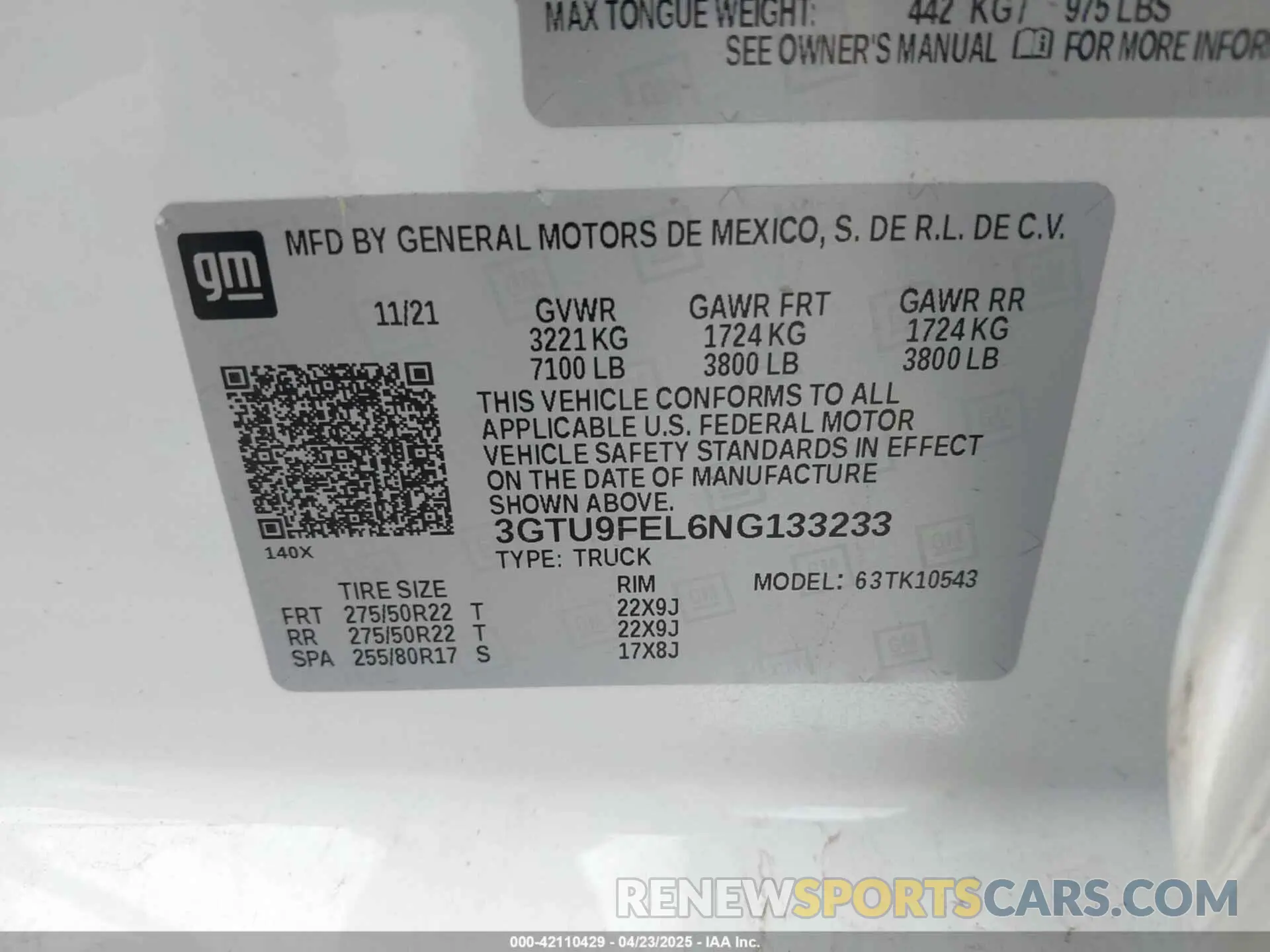 9 Photograph of a damaged car 3GTU9FEL6NG133233 GMC SIERRA 1500 LIMITED 2022