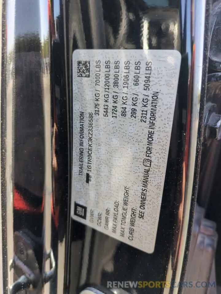 12 Photograph of a damaged car 1GTR9CEK3KZ336586 GMC SIERRA 2019