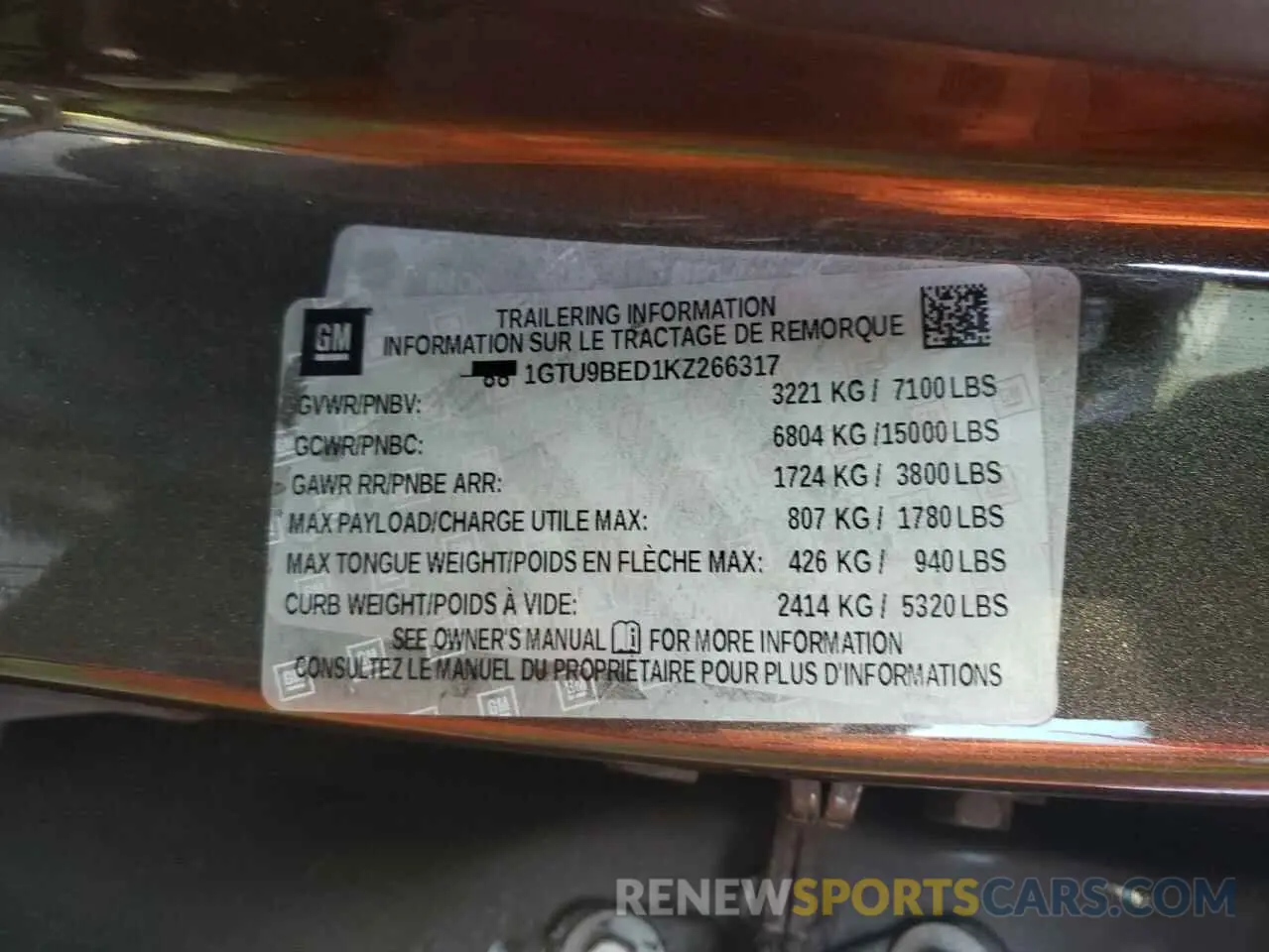 12 Photograph of a damaged car 1GTU9BED1KZ266317 GMC SIERRA 2019