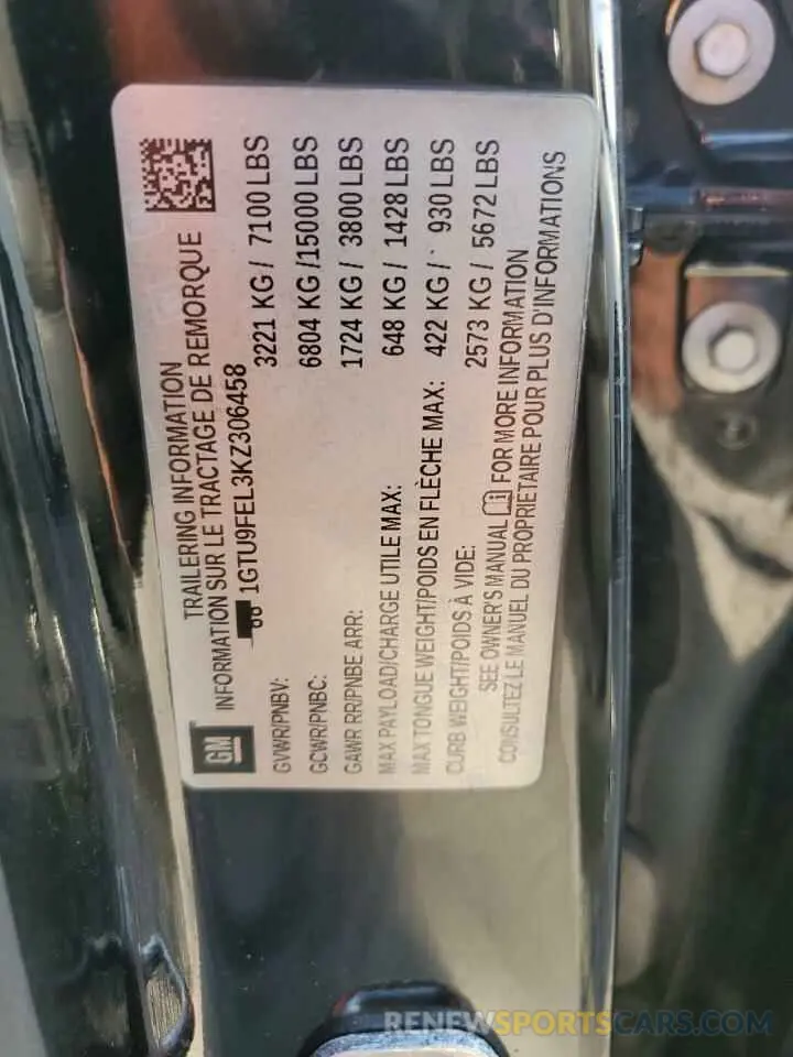 15 Photograph of a damaged car 1GTU9FEL3KZ306458 GMC SIERRA 2019