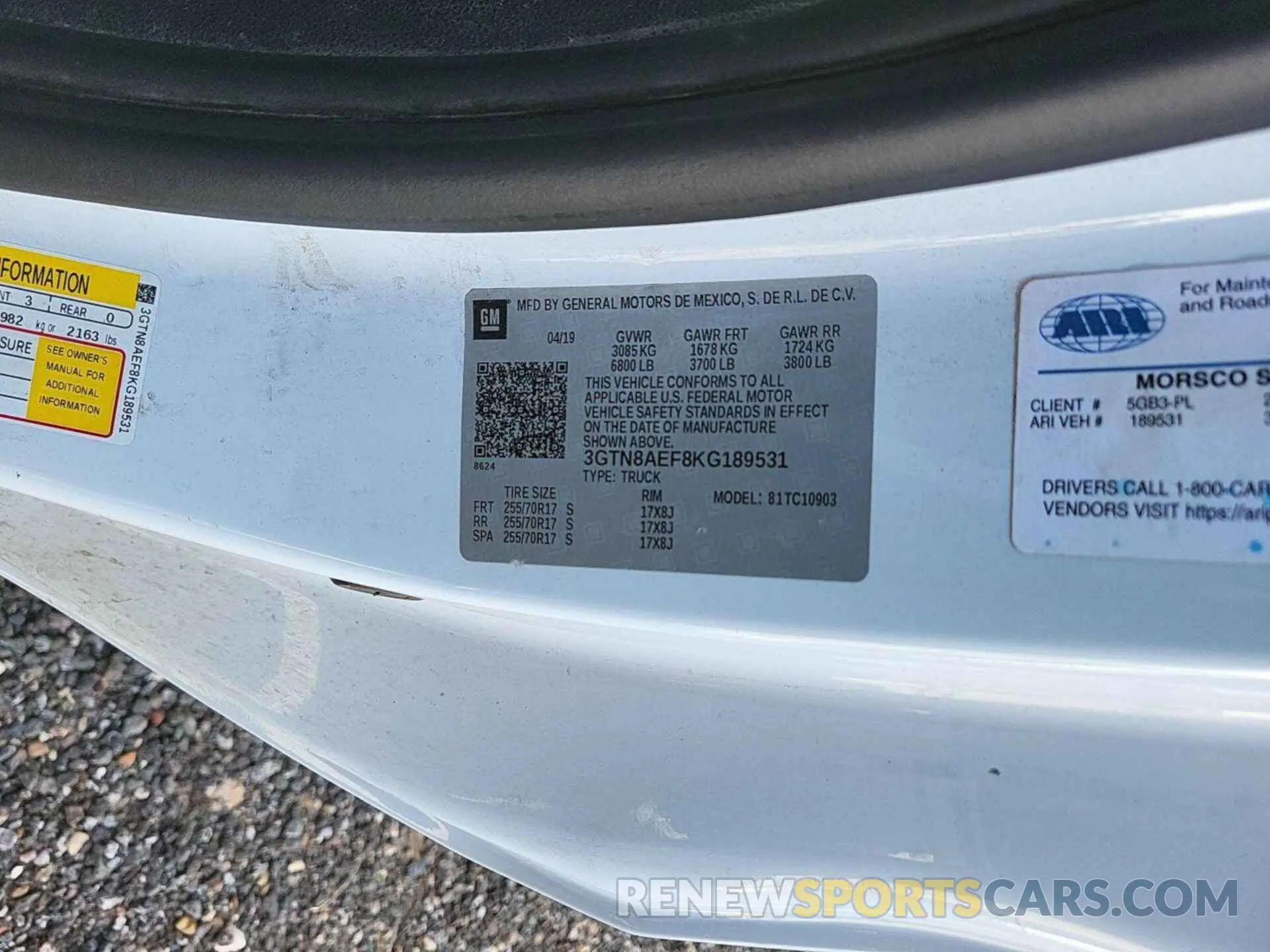 26 Photograph of a damaged car 3GTN8AEF8KG189531 GMC SIERRA 2019