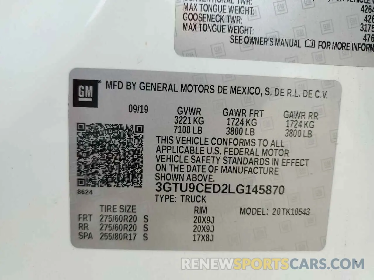 14 Photograph of a damaged car 3GTU9CED2LG145870 GMC SIERRA 2020