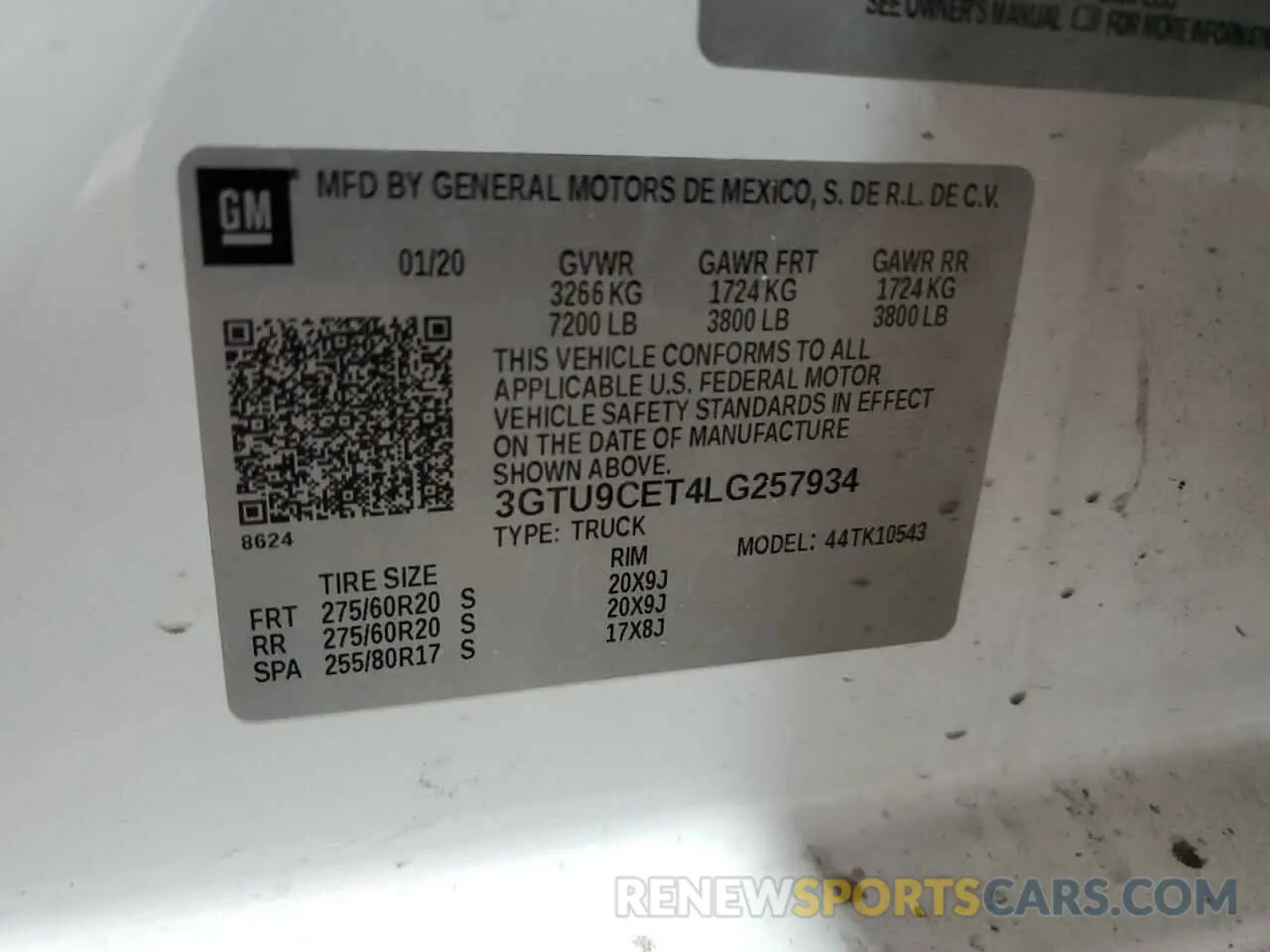 12 Photograph of a damaged car 3GTU9CET4LG257934 GMC SIERRA 2020