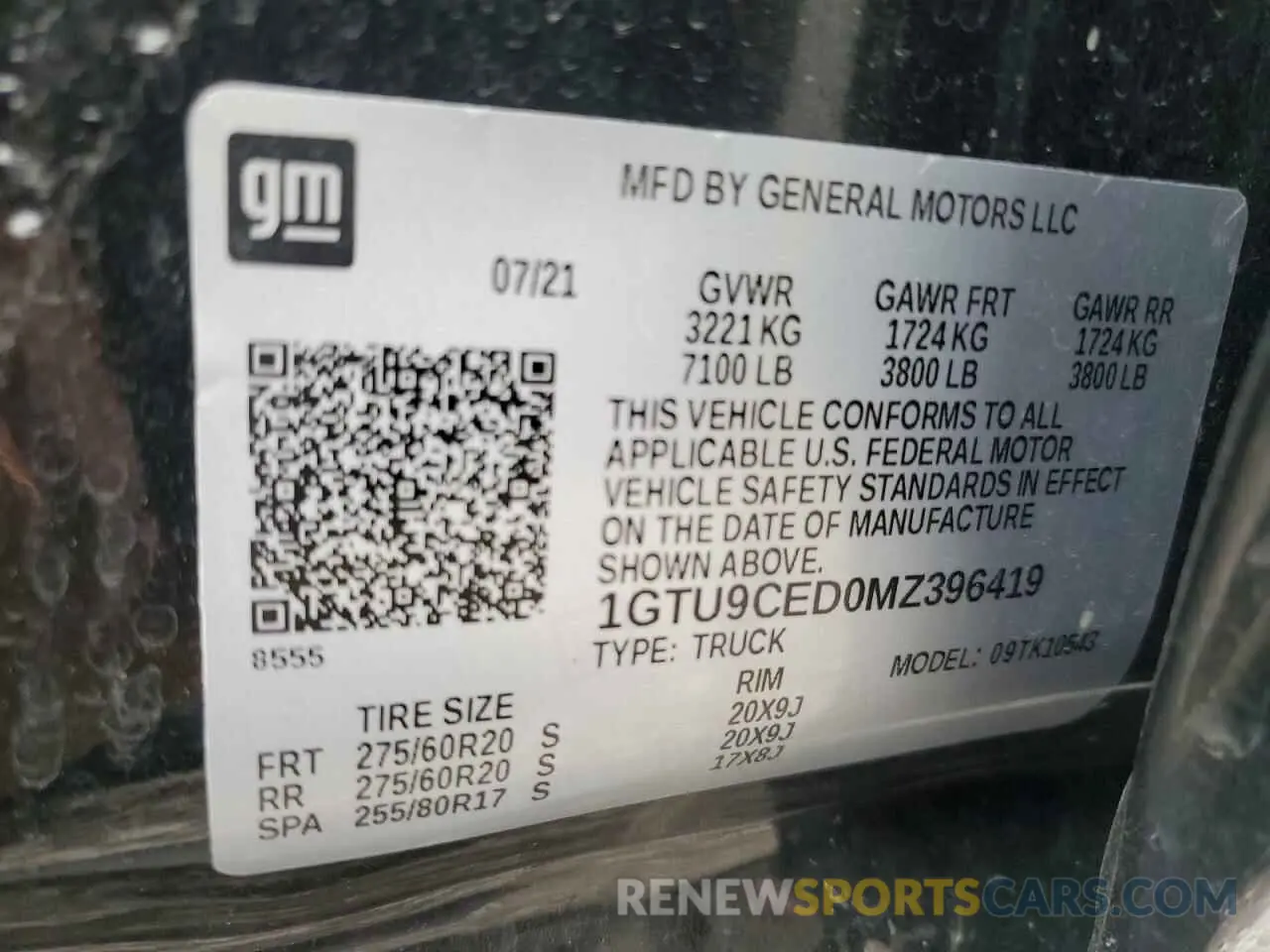 14 Photograph of a damaged car 1GTU9CED0MZ396419 GMC SIERRA 2021