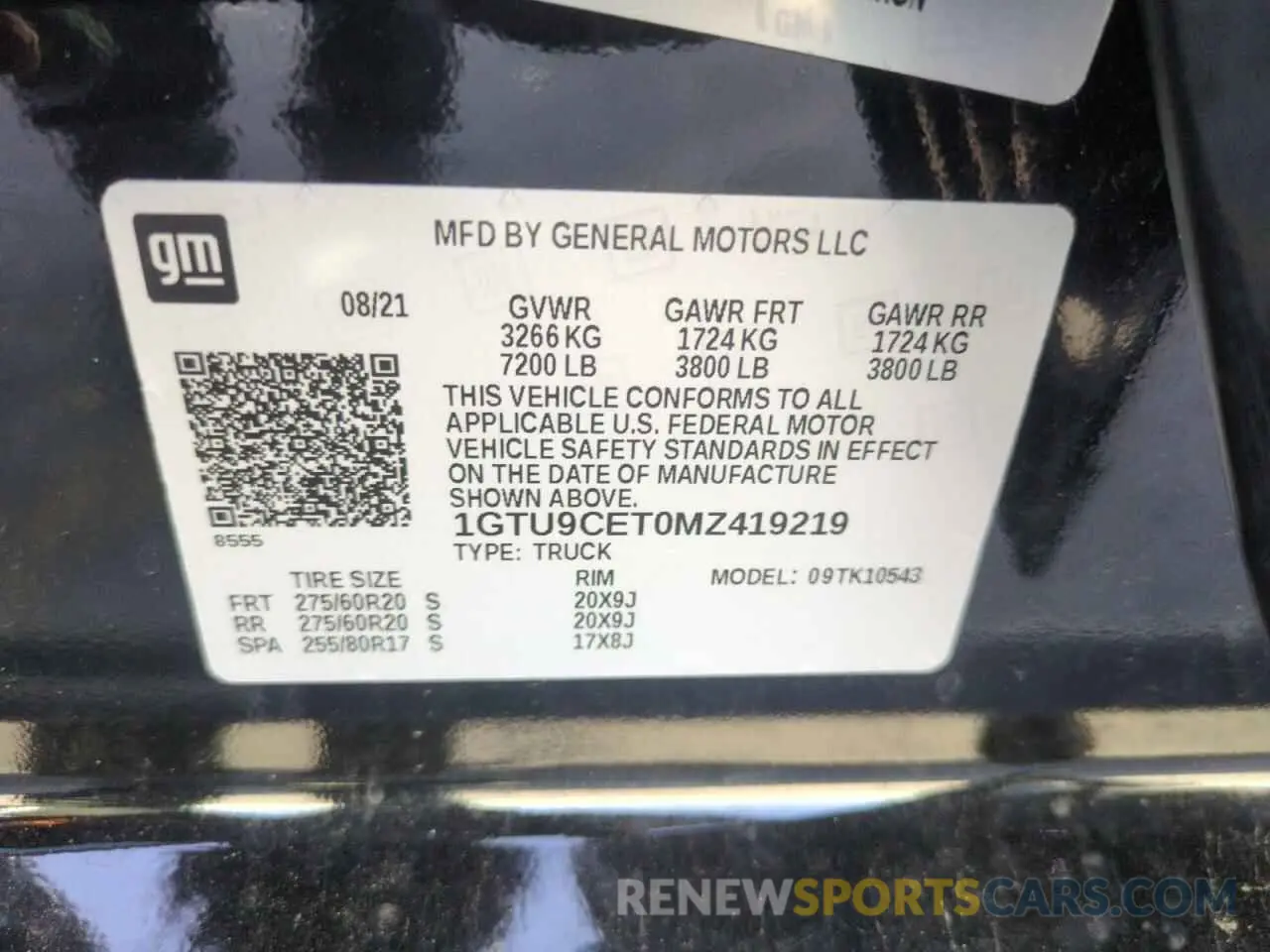 12 Photograph of a damaged car 1GTU9CET0MZ419219 GMC SIERRA 2021