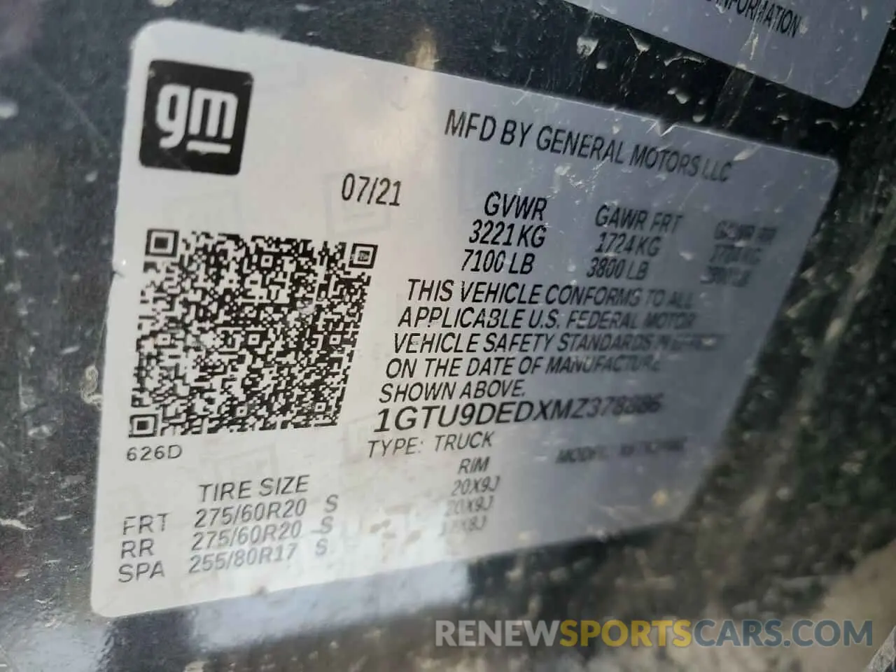 12 Photograph of a damaged car 1GTU9DEDXMZ378886 GMC SIERRA 2021