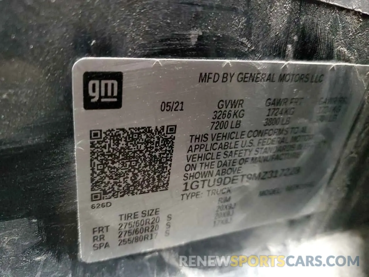 14 Photograph of a damaged car 1GTU9DET9MZ317228 GMC SIERRA 2021