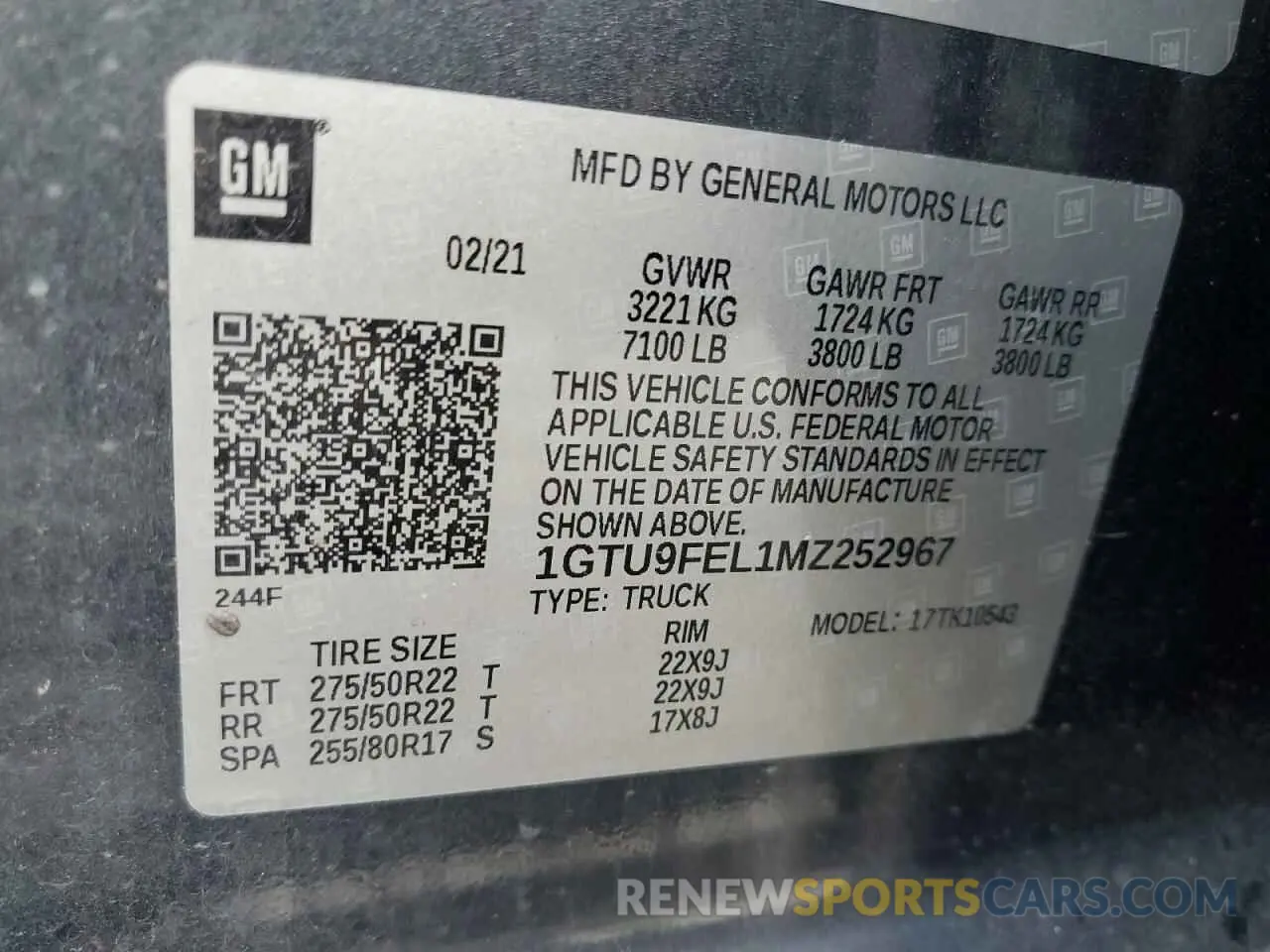 12 Photograph of a damaged car 1GTU9FEL1MZ252967 GMC SIERRA 2021