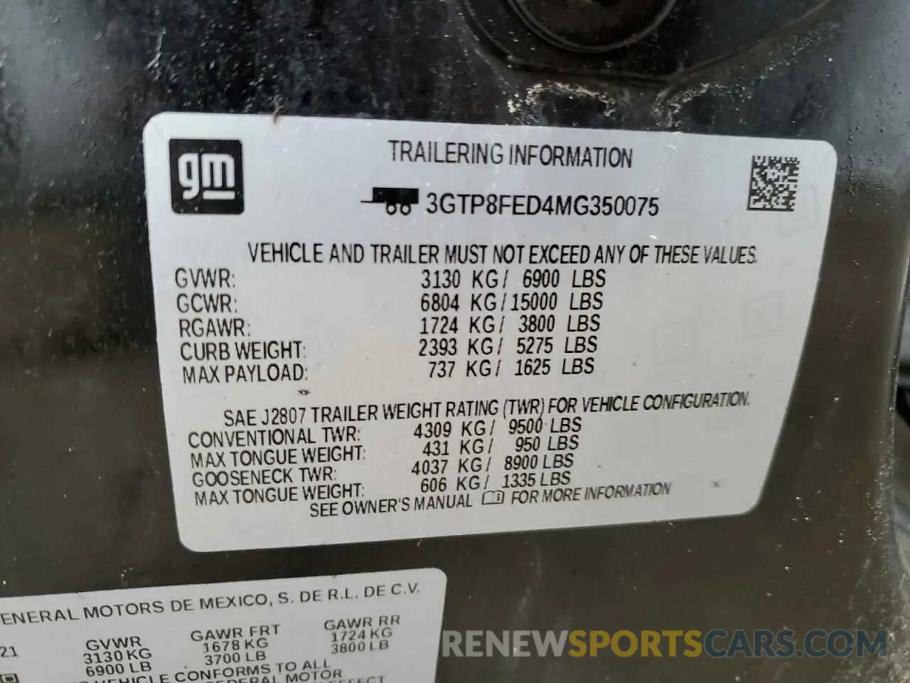 12 Photograph of a damaged car 3GTP8FED4MG350075 GMC SIERRA 2021