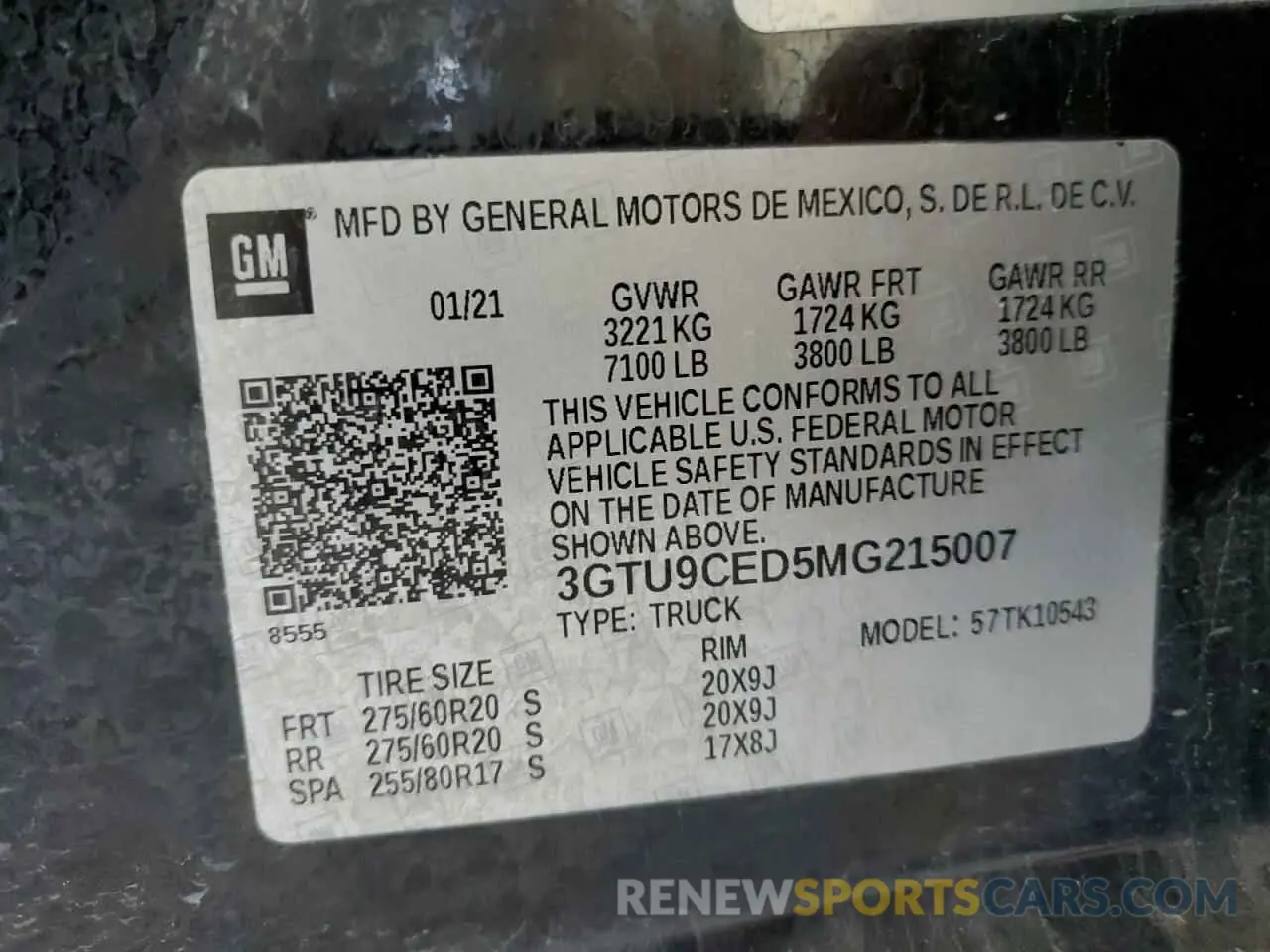 12 Photograph of a damaged car 3GTU9CED5MG215007 GMC SIERRA 2021