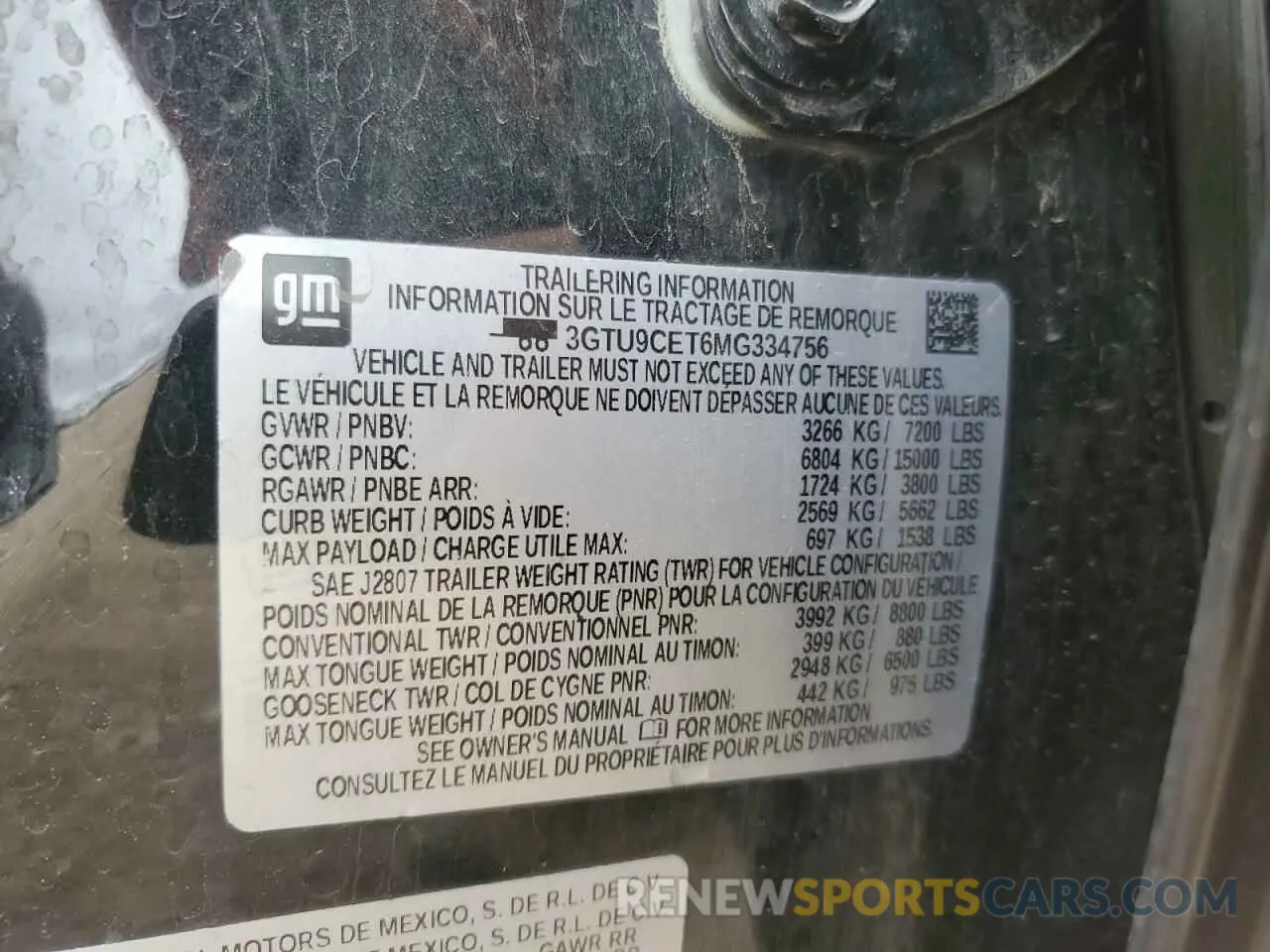 14 Photograph of a damaged car 3GTU9CET6MG334756 GMC SIERRA 2021