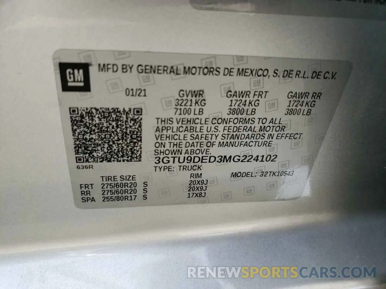 14 Photograph of a damaged car 3GTU9DED3MG224102 GMC SIERRA 2021