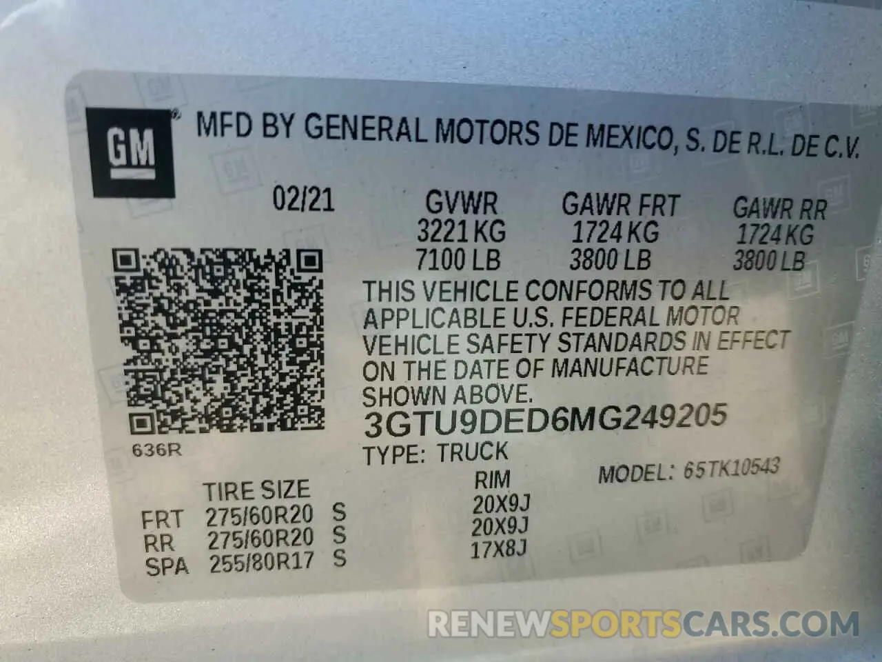 14 Photograph of a damaged car 3GTU9DED6MG249205 GMC SIERRA 2021