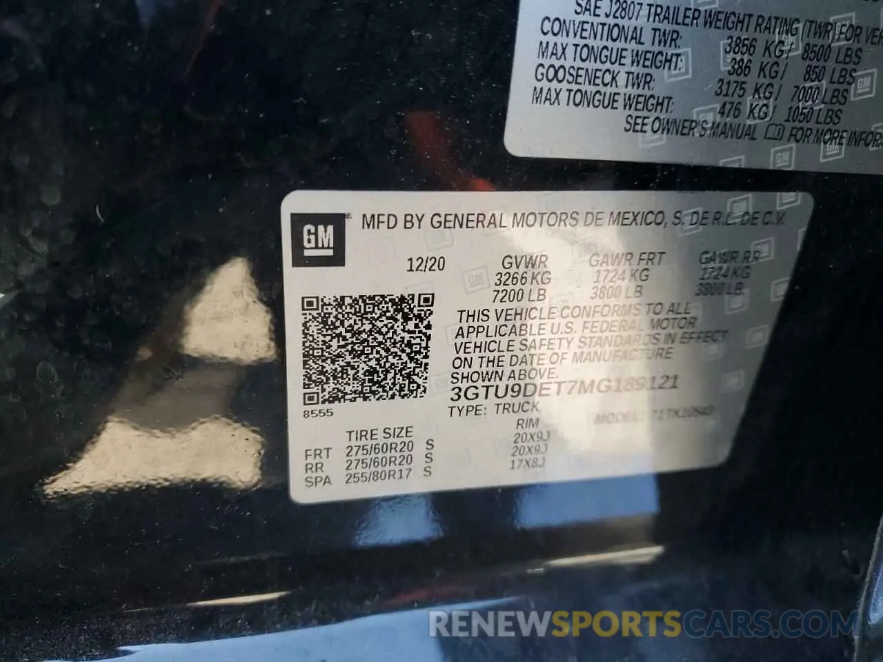 12 Photograph of a damaged car 3GTU9DET7MG189121 GMC SIERRA 2021