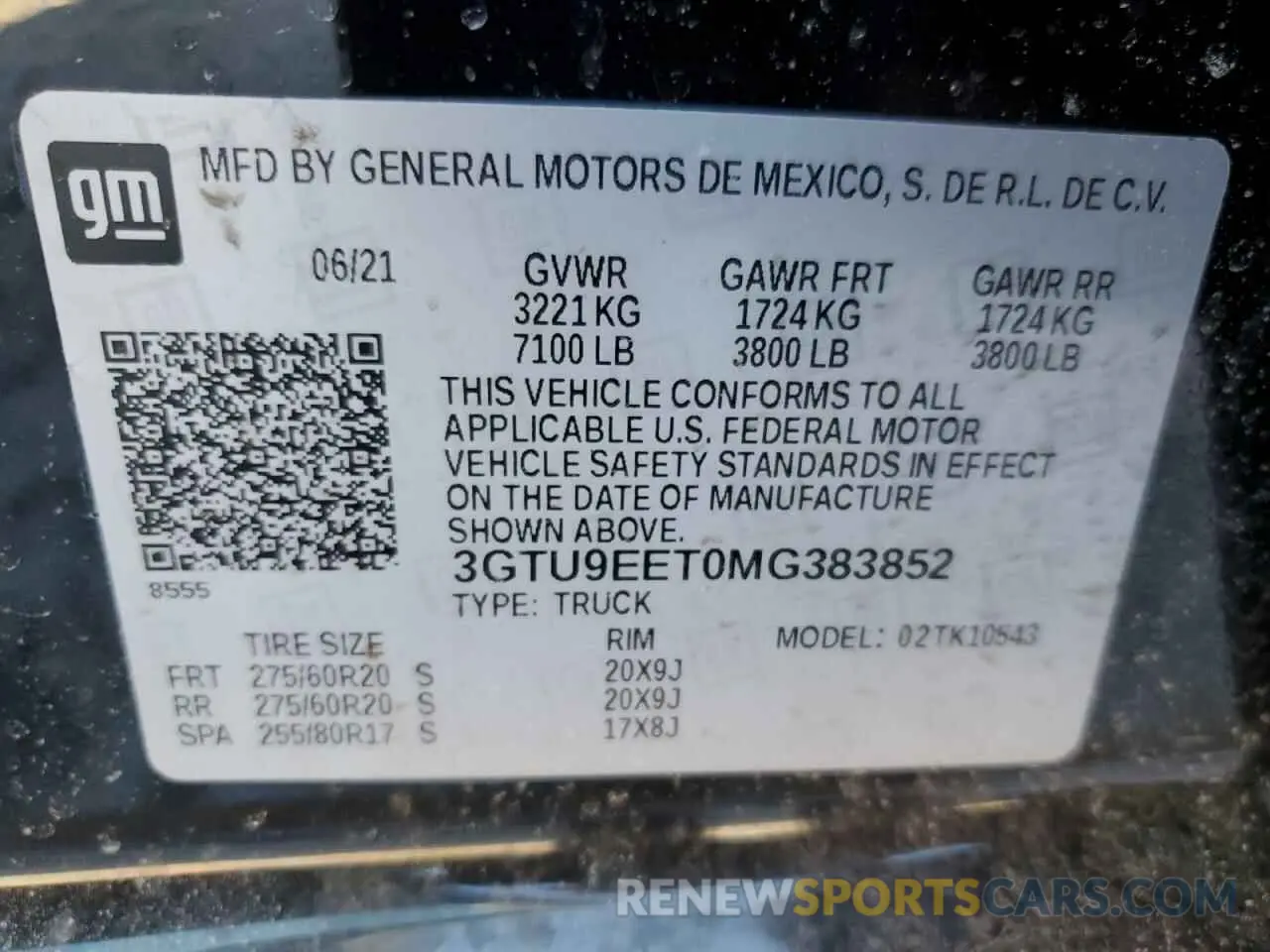 12 Photograph of a damaged car 3GTU9EET0MG383852 GMC SIERRA 2021