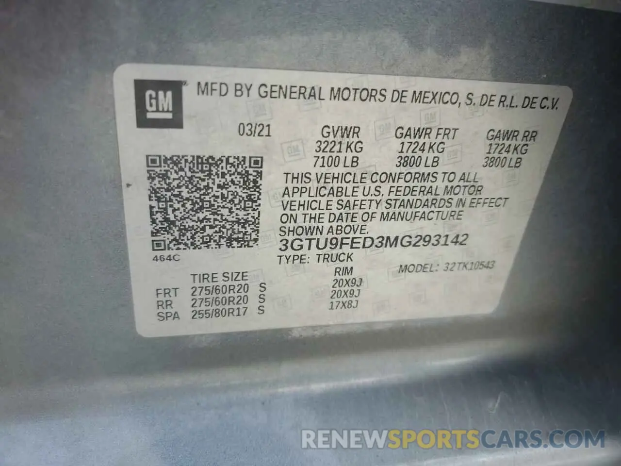12 Photograph of a damaged car 3GTU9FED3MG293142 GMC SIERRA 2021
