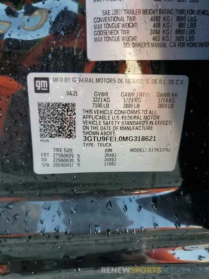 14 Photograph of a damaged car 3GTU9FEL0MG318621 GMC SIERRA 2021