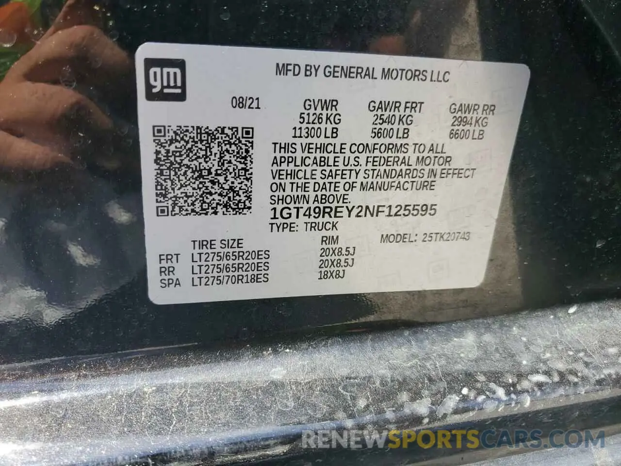 12 Photograph of a damaged car 1GT49REY2NF125595 GMC SIERRA 2022