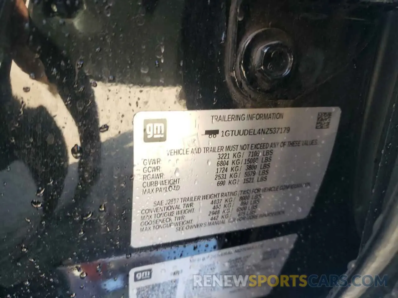 13 Photograph of a damaged car 1GTUUDEL4NZ537179 GMC SIERRA 2022