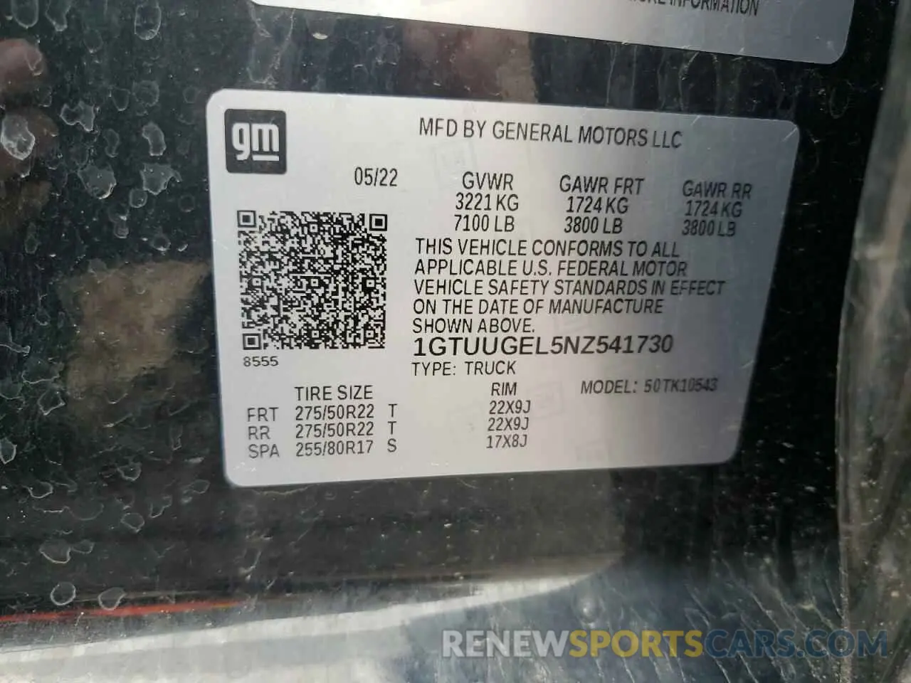 12 Photograph of a damaged car 1GTUUGEL5NZ541730 GMC SIERRA 2022