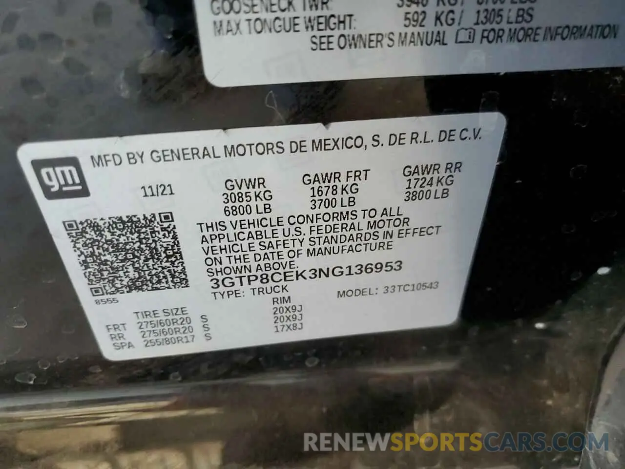 13 Photograph of a damaged car 3GTP8CEK3NG136953 GMC SIERRA 2022