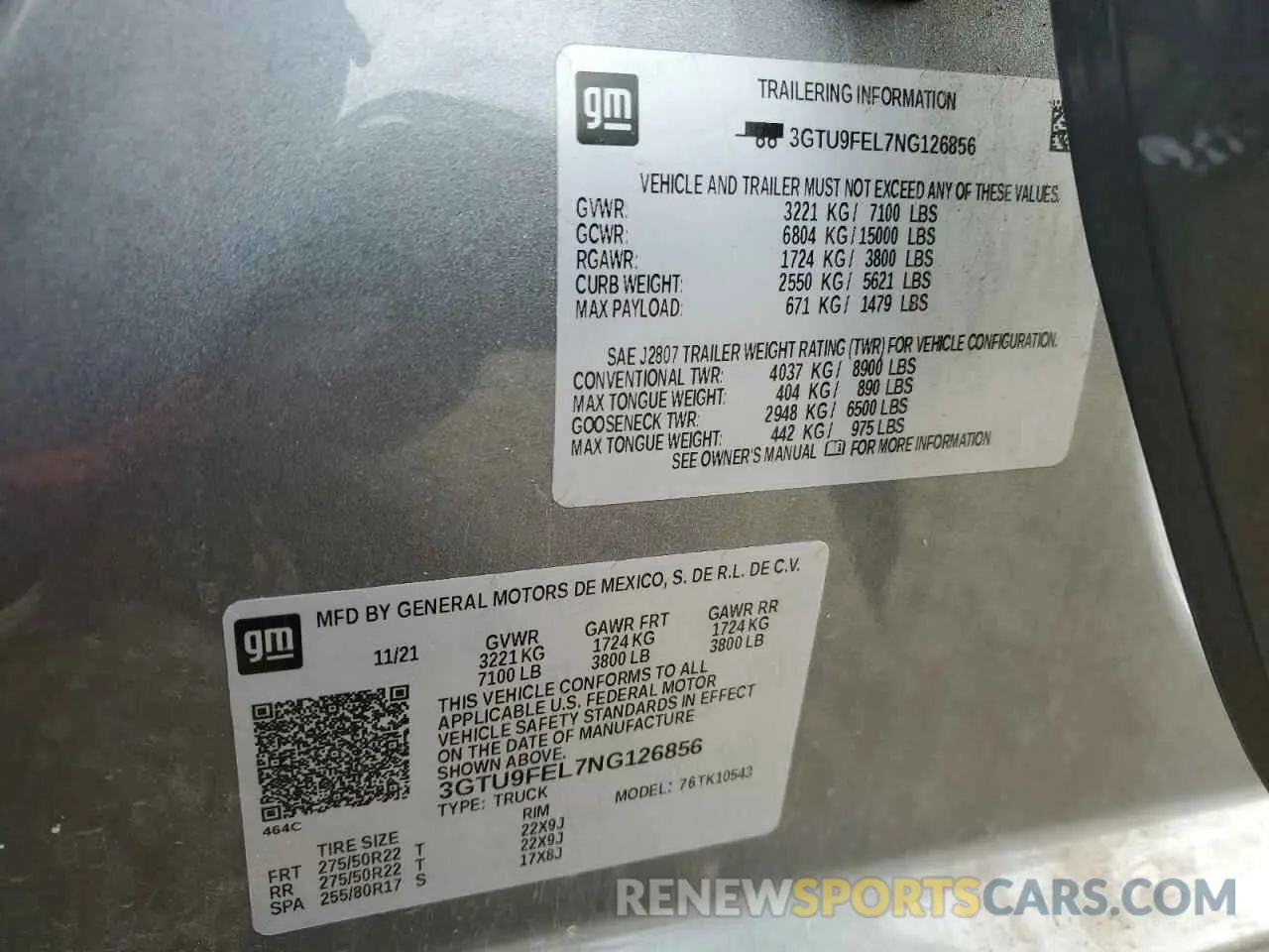 12 Photograph of a damaged car 3GTU9FEL7NG126856 GMC SIERRA 2022