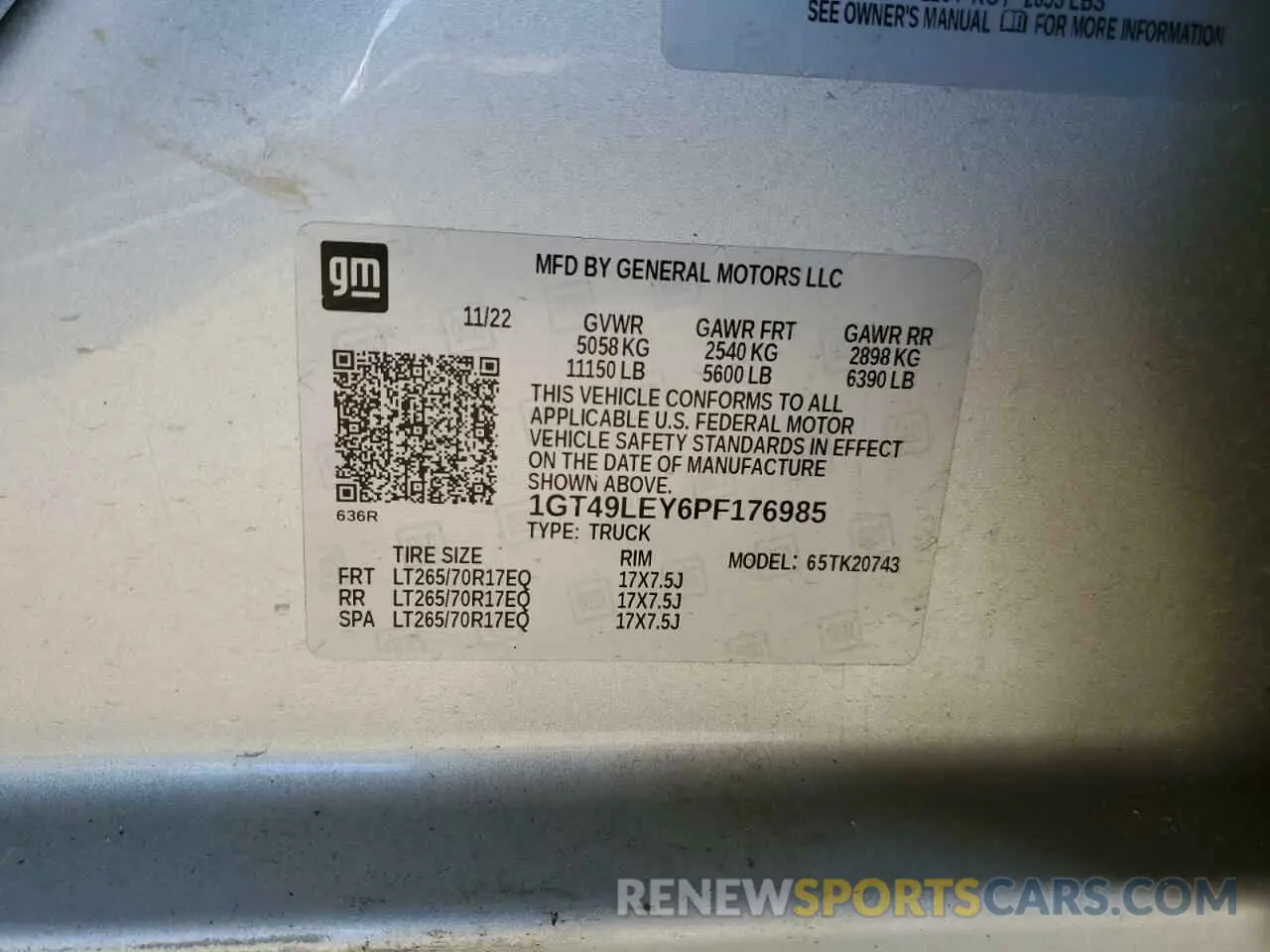 10 Photograph of a damaged car 3GTUUFEL1NG568630 GMC SIERRA 2022