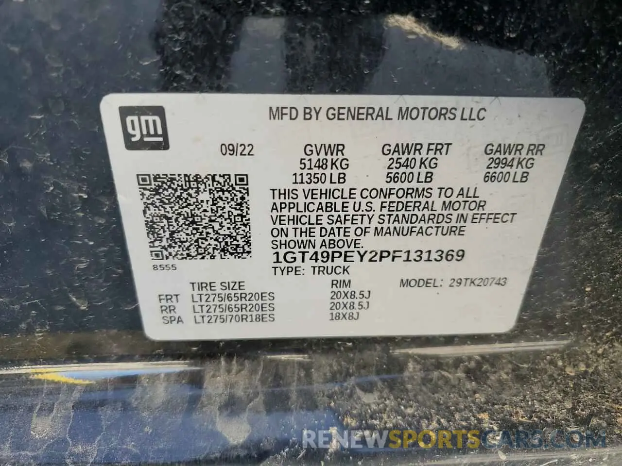 12 Photograph of a damaged car 1GT49PEY2PF131369 GMC SIERRA 2023