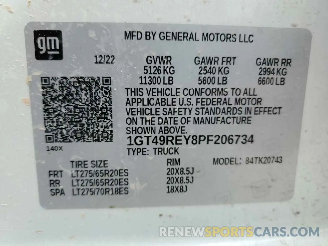 14 Photograph of a damaged car 1GT49REY8PF206734 GMC SIERRA 2023