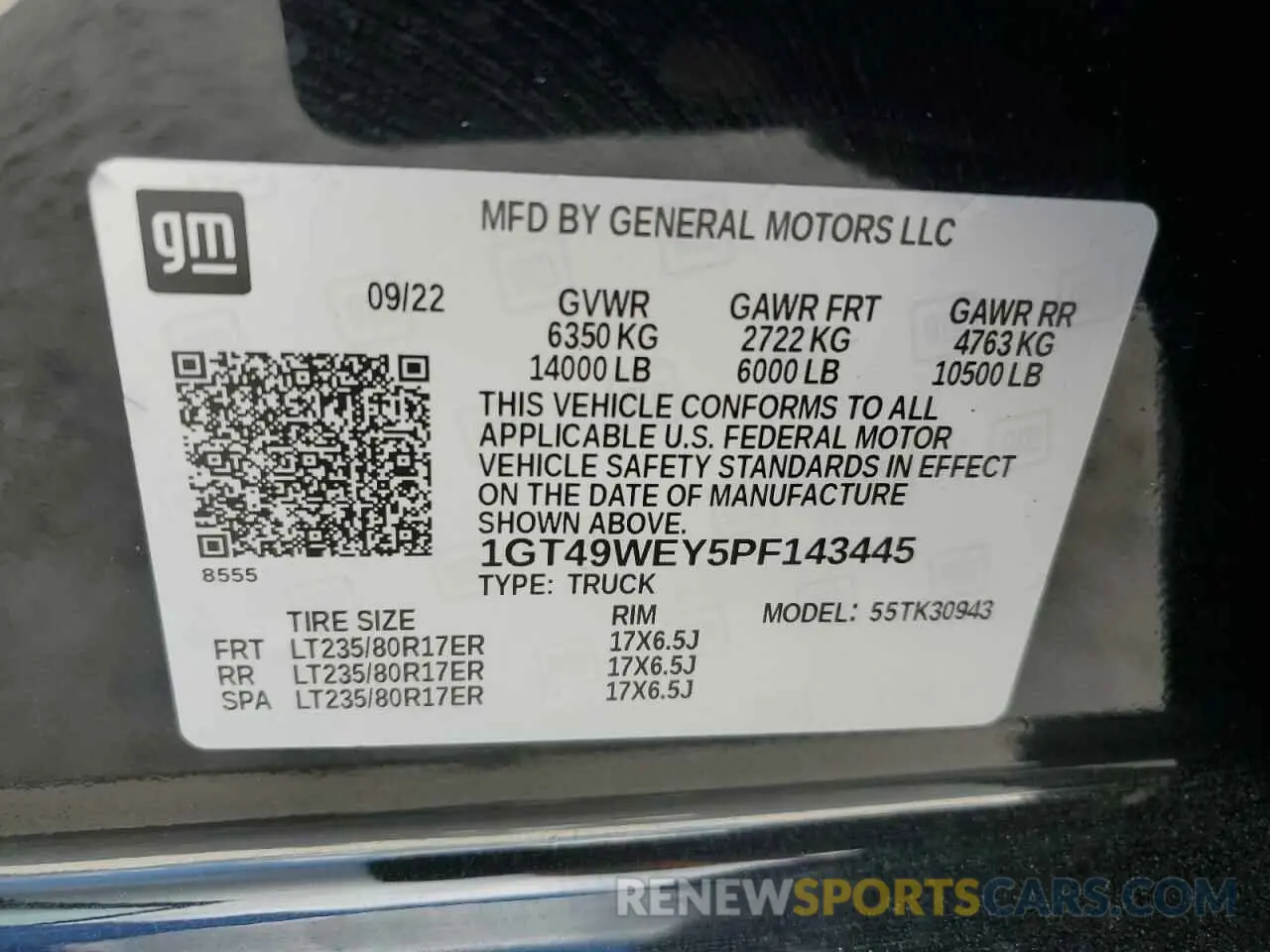 12 Photograph of a damaged car 1GT49WEY5PF143445 GMC SIERRA 2023