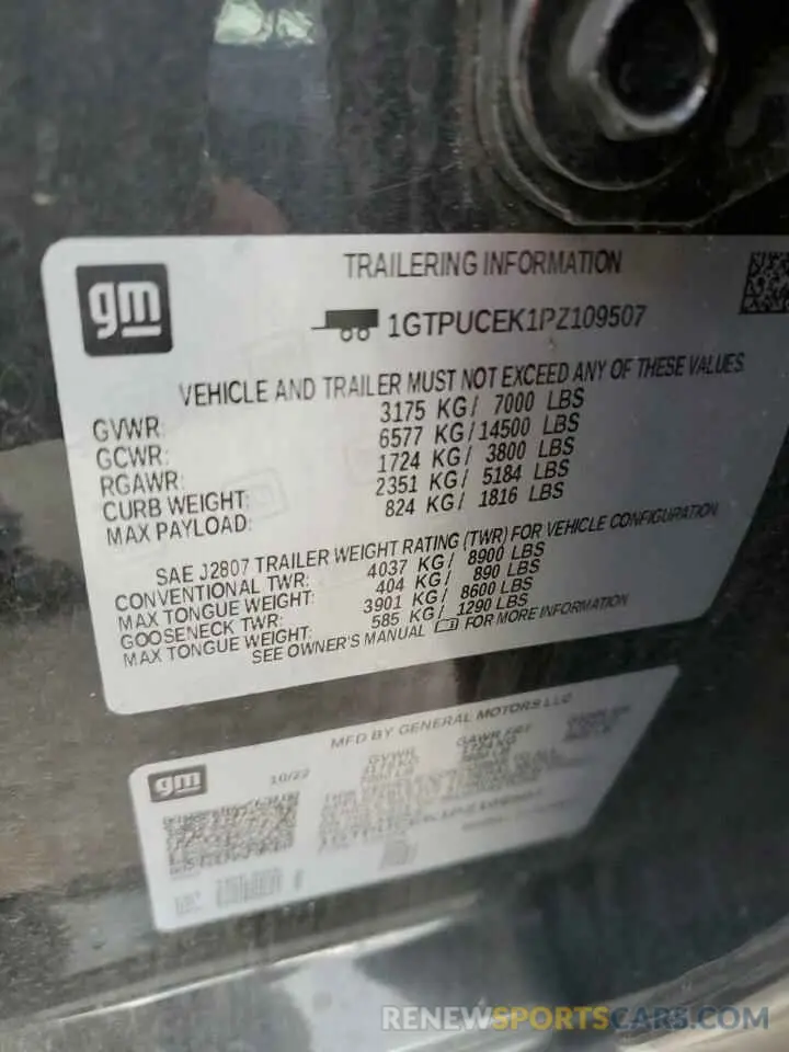 12 Photograph of a damaged car 1GTPUCEK1PZ109507 GMC SIERRA 2023