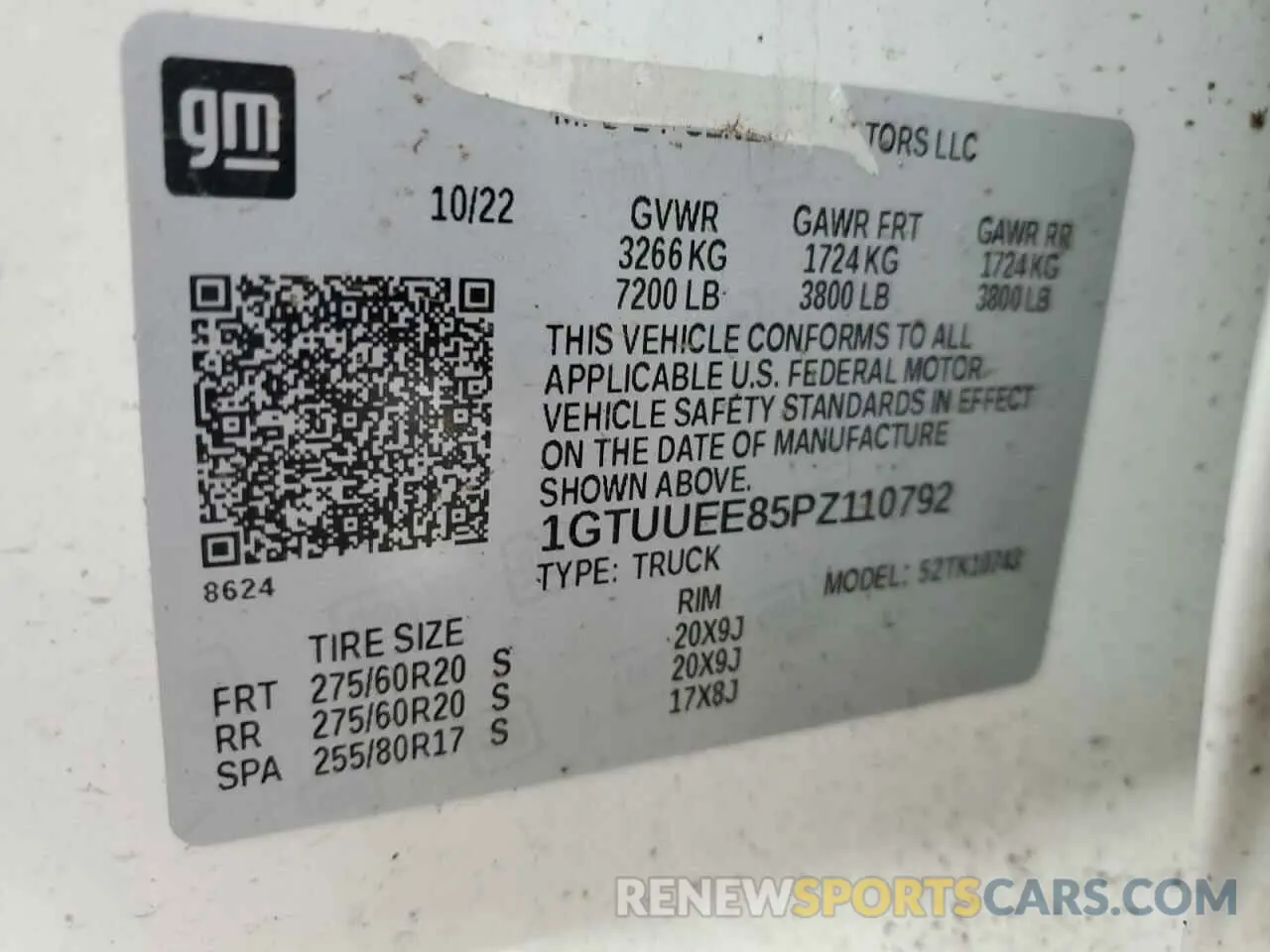 12 Photograph of a damaged car 1GTUUEE85PZ110792 GMC SIERRA 2023