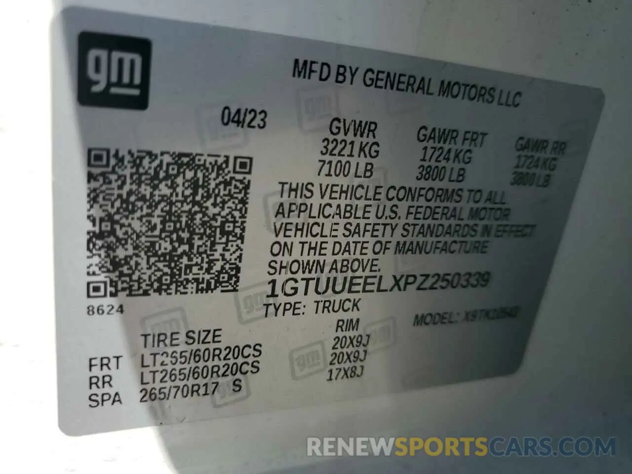 13 Photograph of a damaged car 1GTUUEELXPZ250339 GMC SIERRA 2023