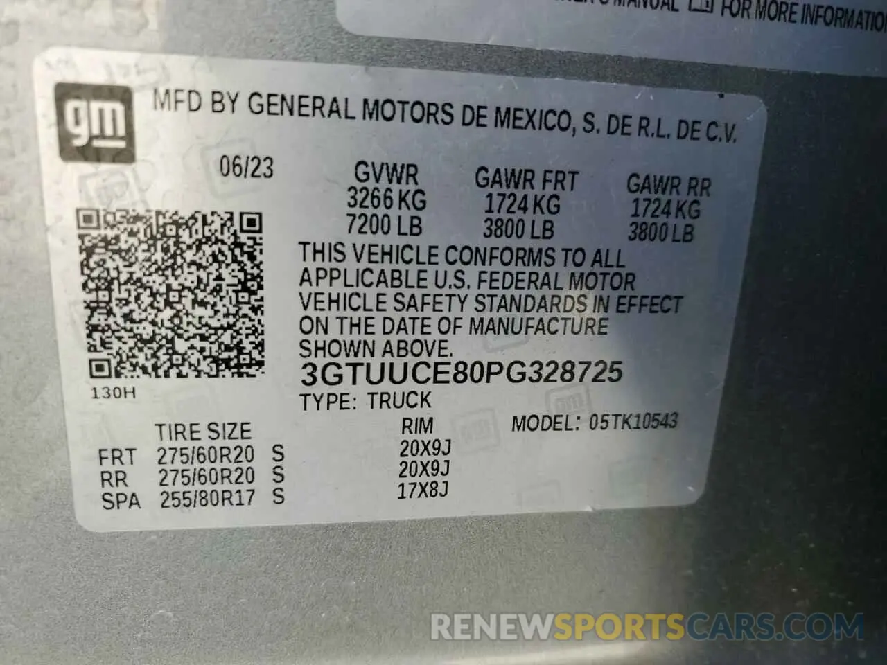 15 Photograph of a damaged car 3GTUUCE80PG328725 GMC SIERRA 2023